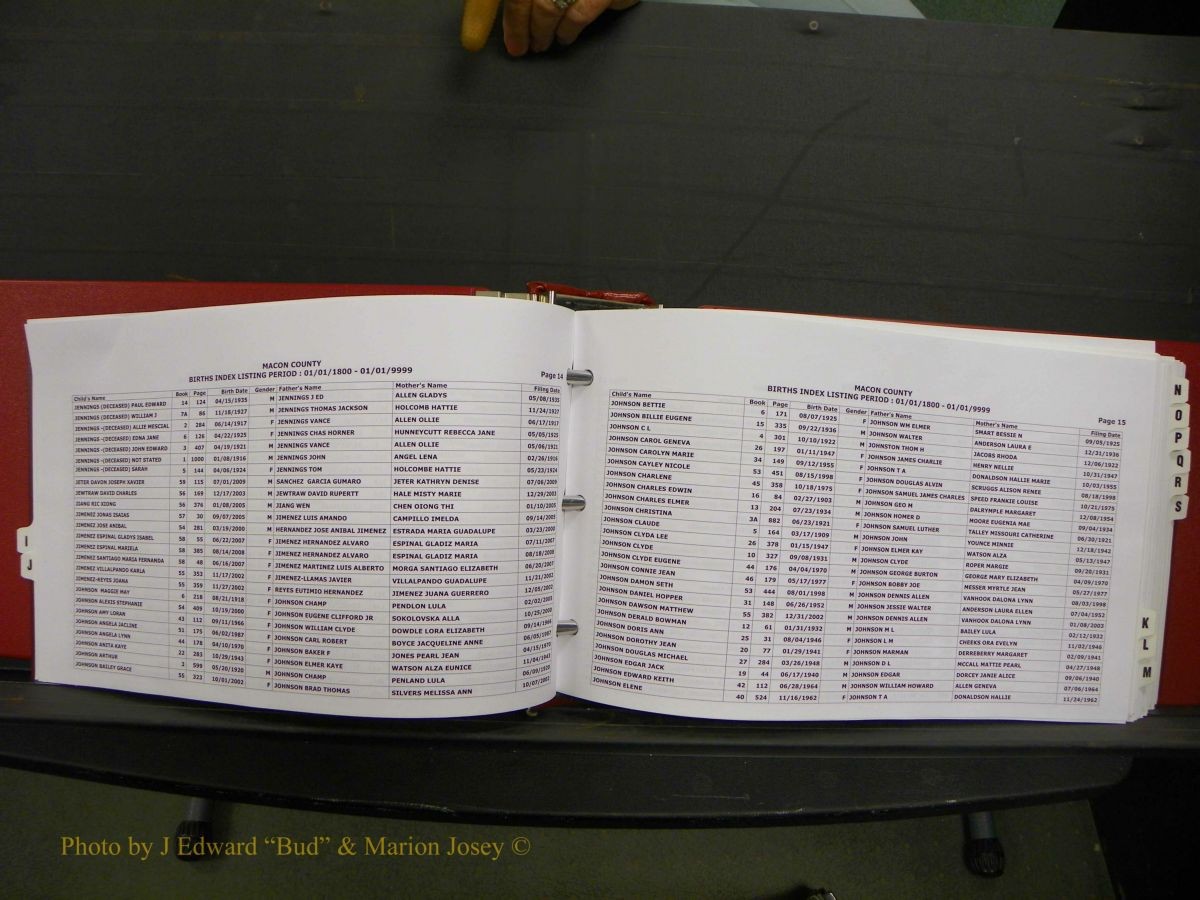 Macon Births, A-Z, 1915-2008 309.JPG