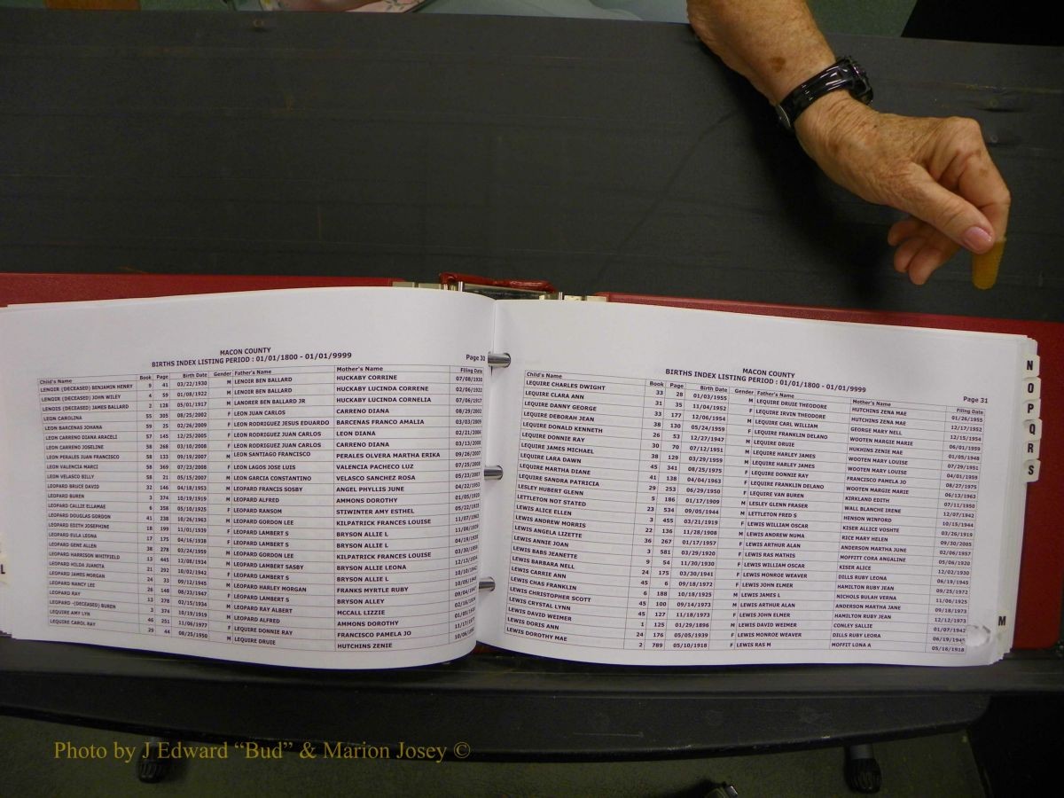 Macon Births, A-Z, 1915-2008 345.JPG