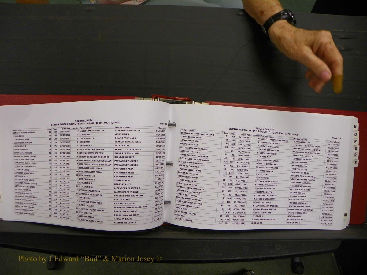 Macon Births, A-Z, 1915-2008 348.JPG