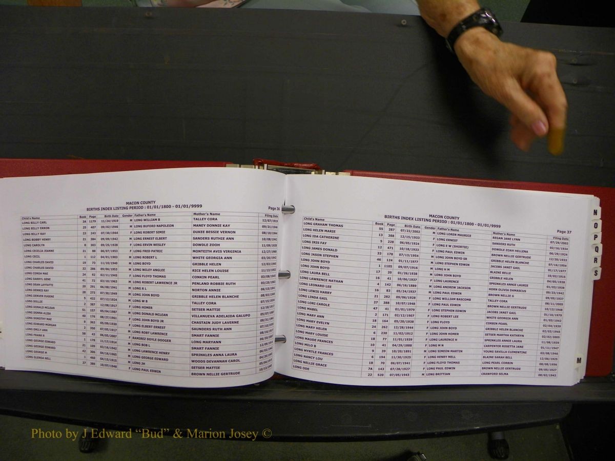 Macon Births, A-Z, 1915-2008 349.JPG