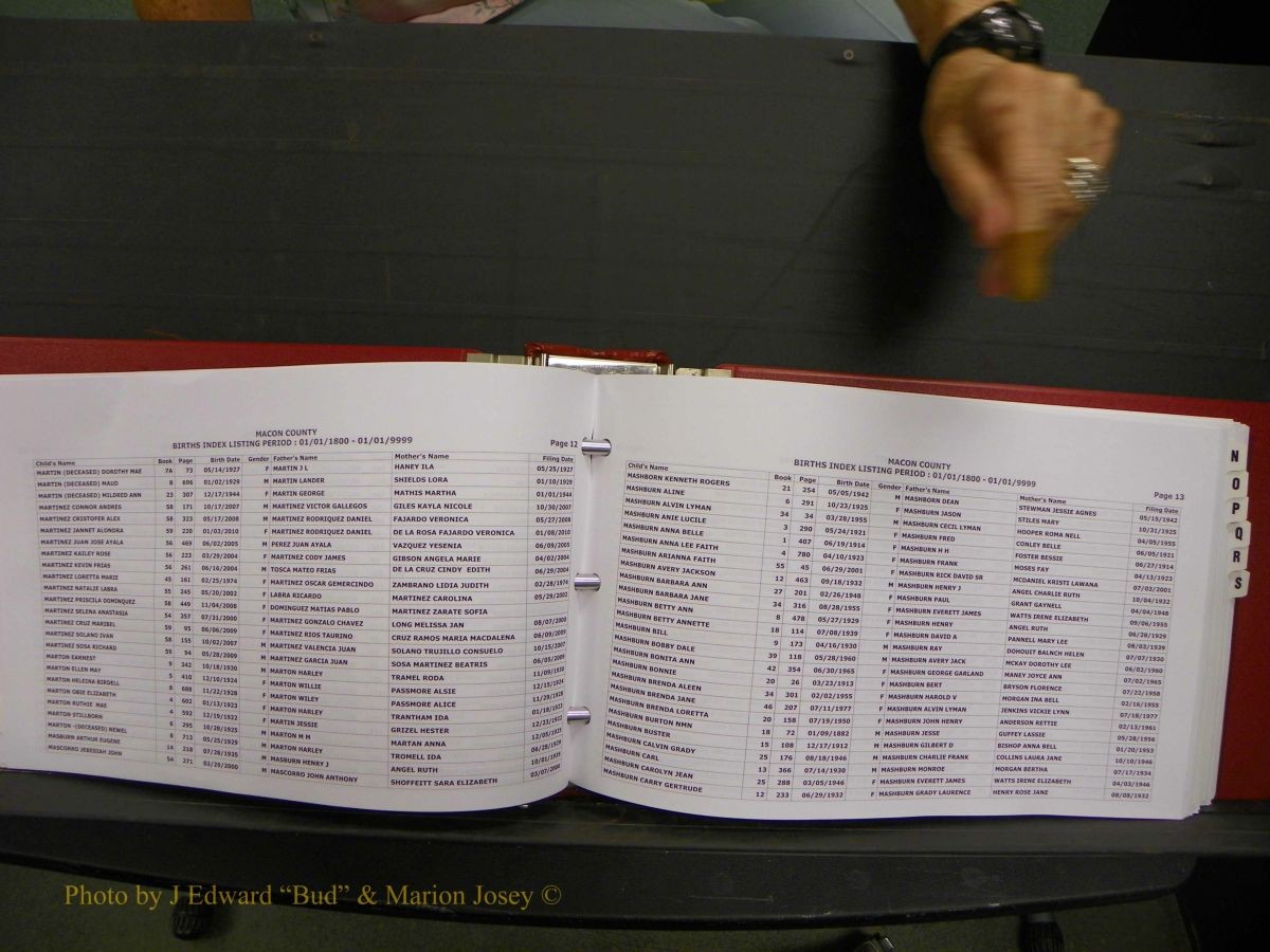 Macon Births, A-Z, 1915-2008 364.JPG