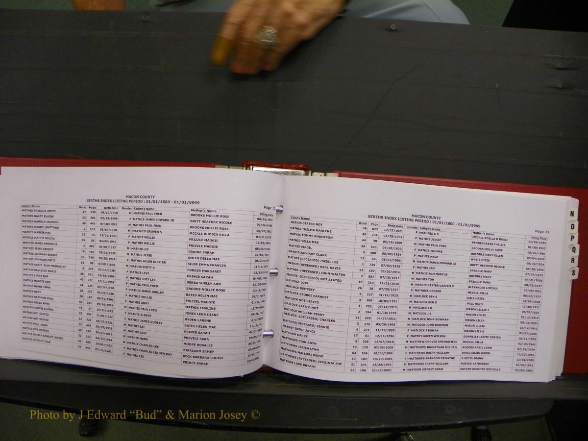 Macon Births, A-Z, 1915-2008 374.JPG