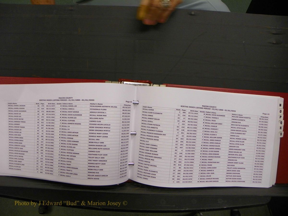 Macon Births, A-Z, 1915-2008 378.JPG