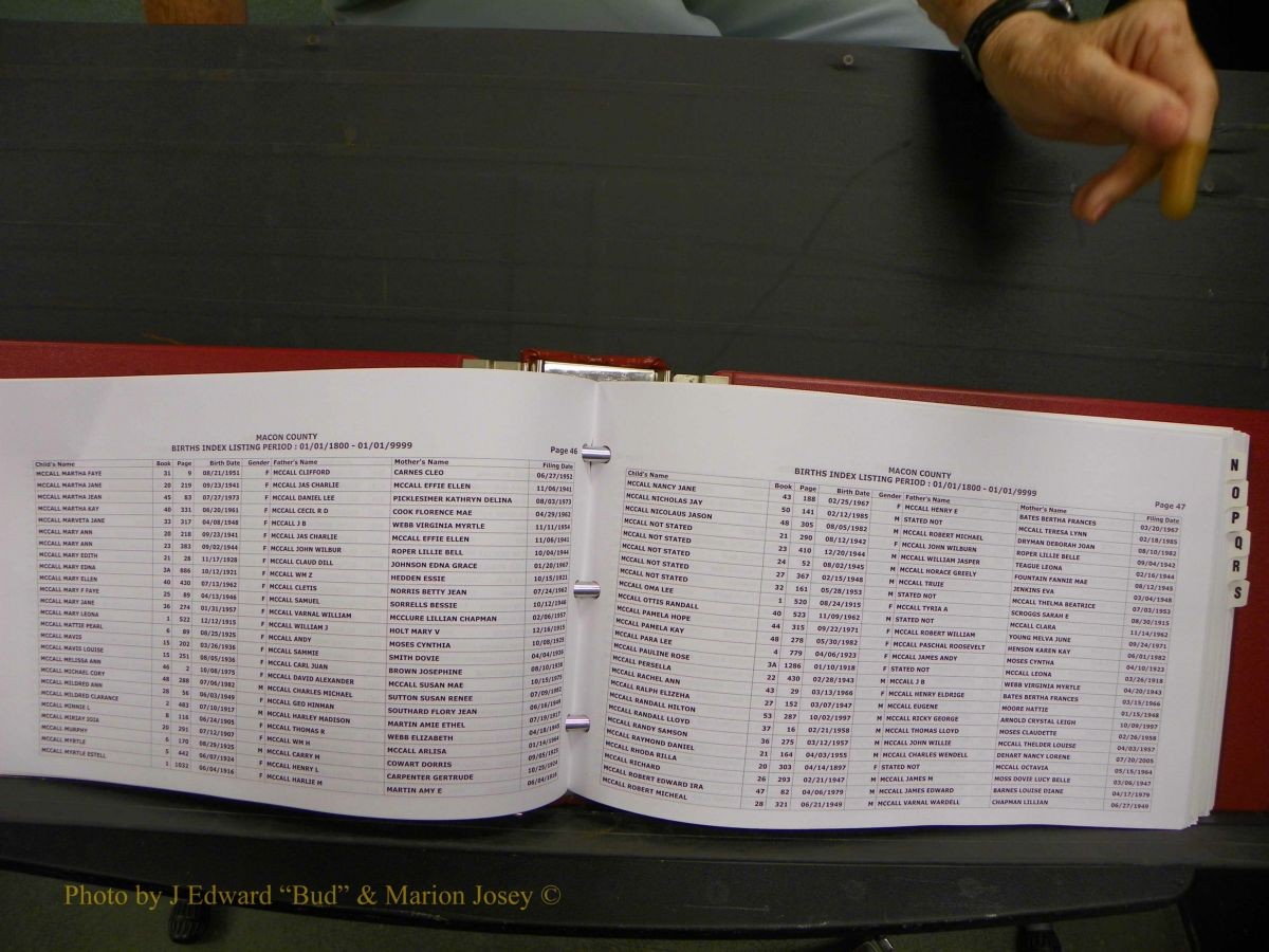 Macon Births, A-Z, 1915-2008 381.JPG