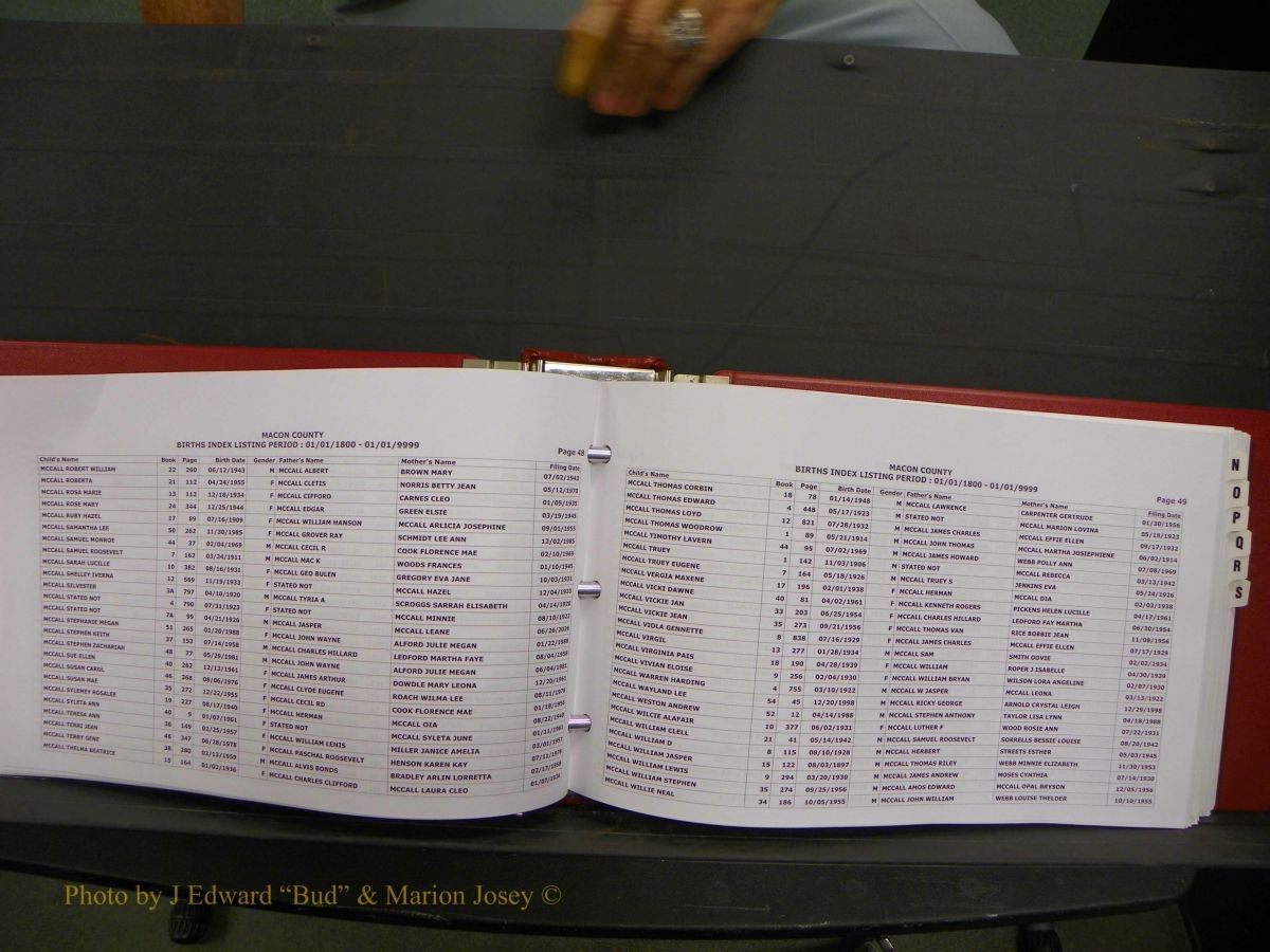 Macon Births, A-Z, 1915-2008 382.JPG