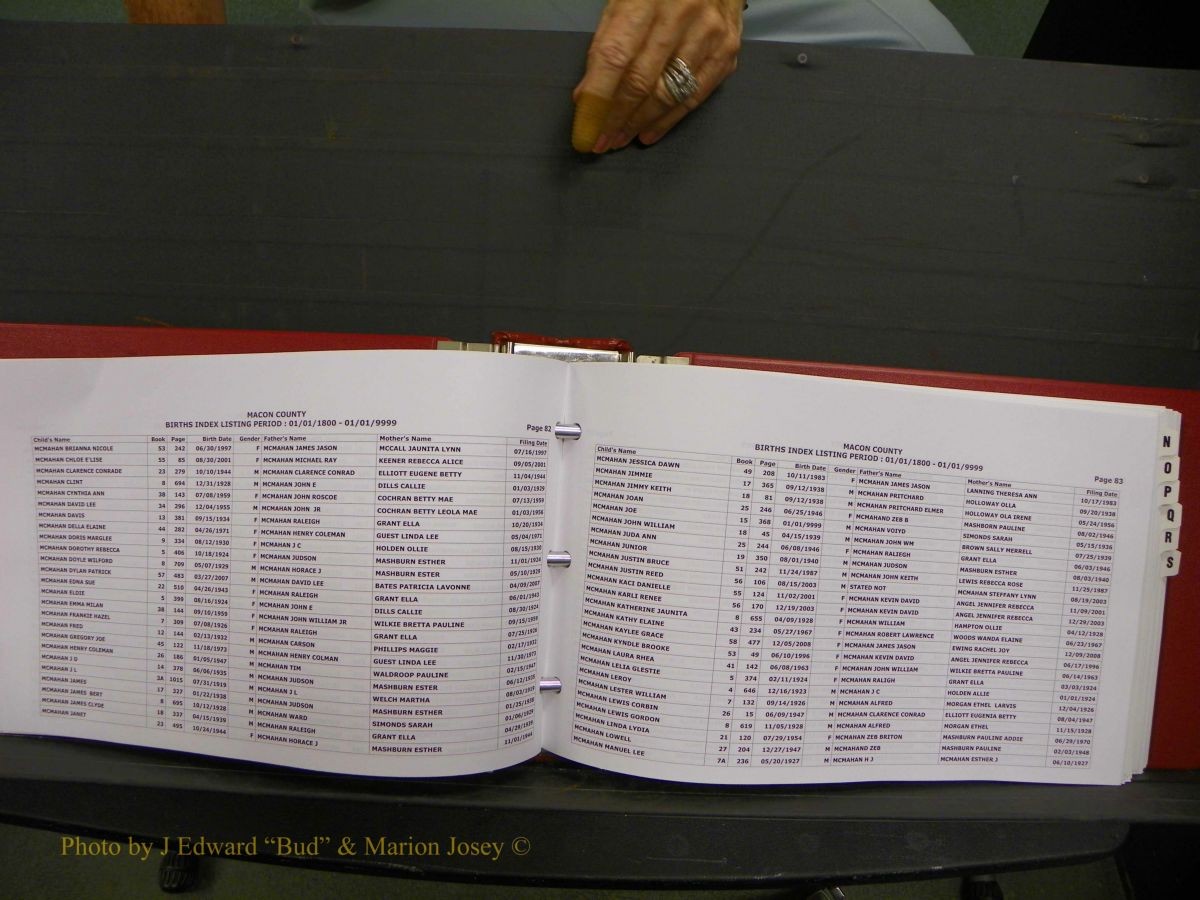 Macon Births, A-Z, 1915-2008 399.JPG