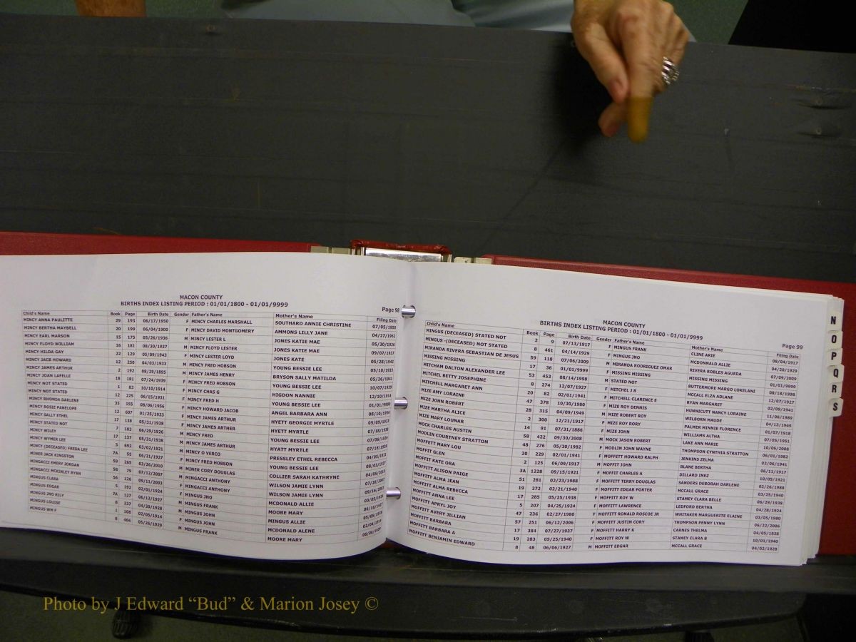 Macon Births, A-Z, 1915-2008 407.JPG