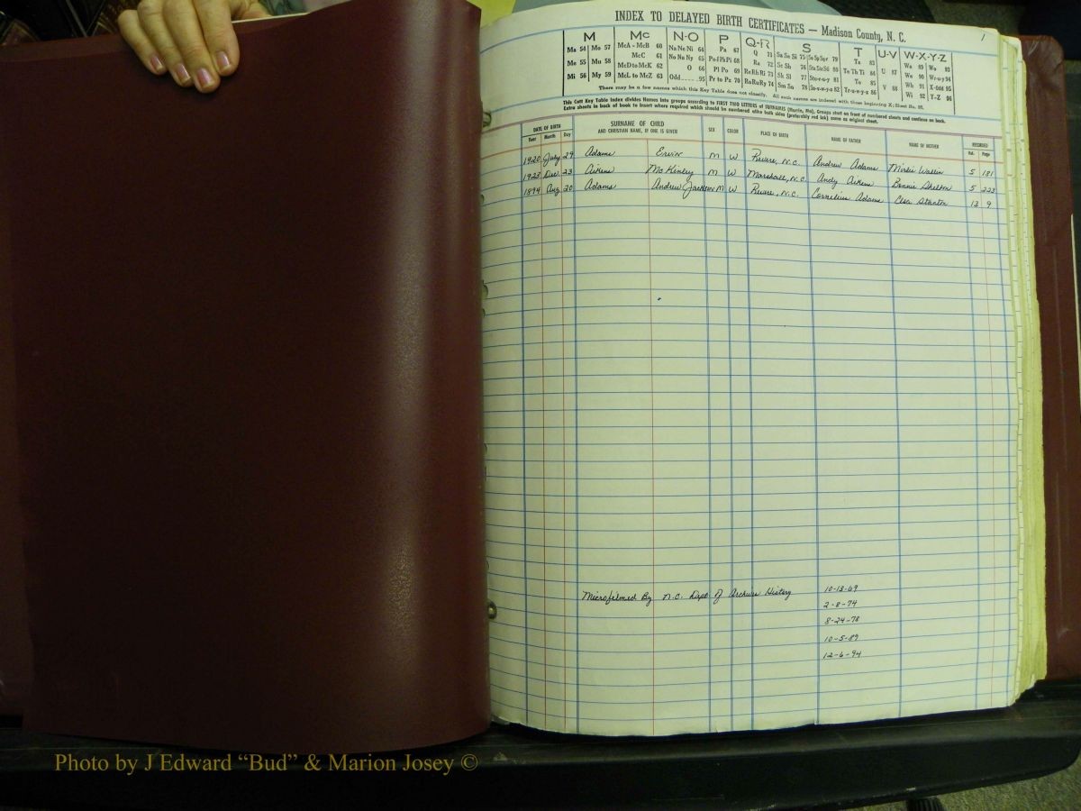 Madison Births, Delayed  + Book 1, A-K 002.JPG