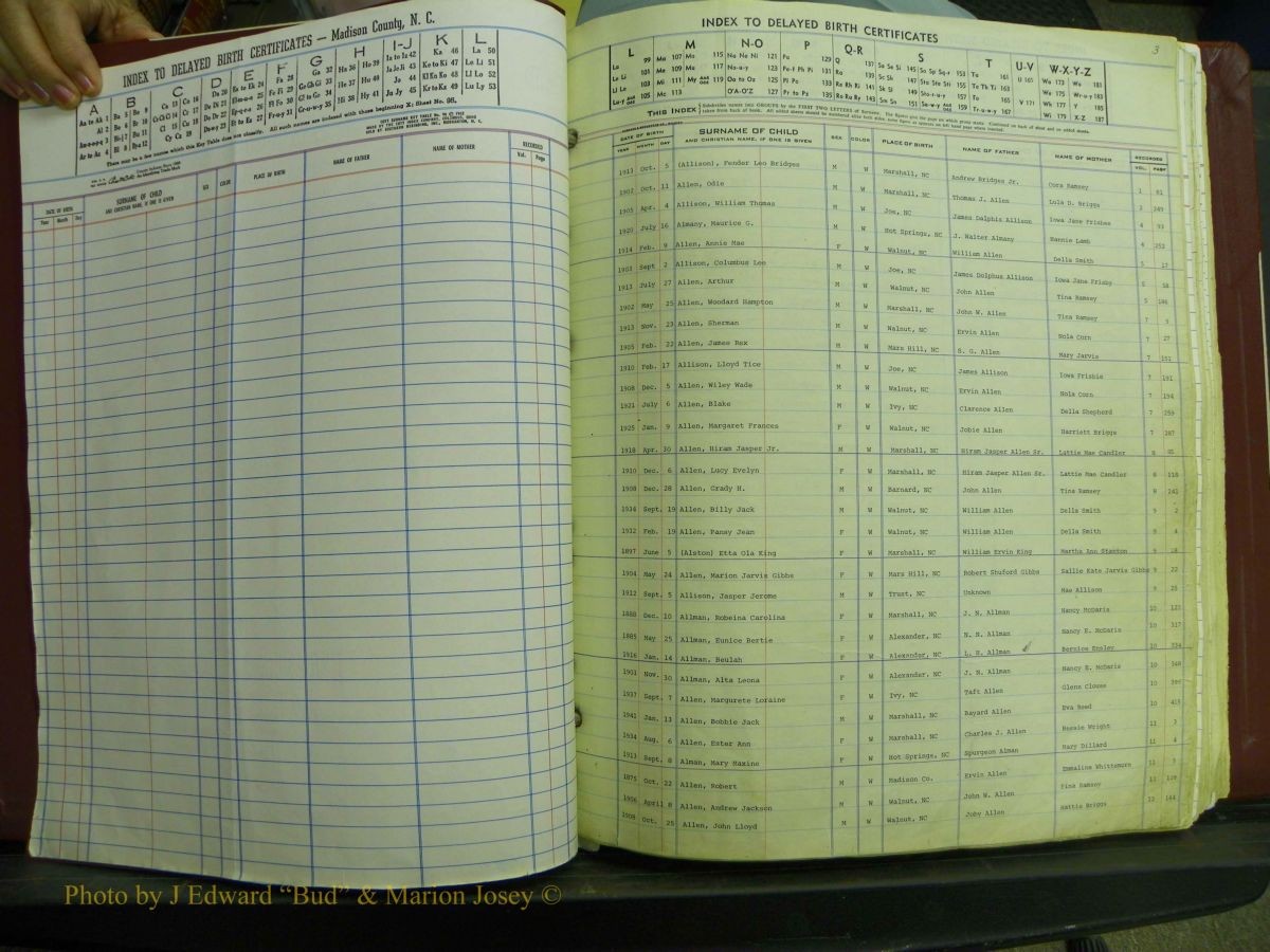 Madison Births, Delayed  + Book 1, A-K 003.JPG