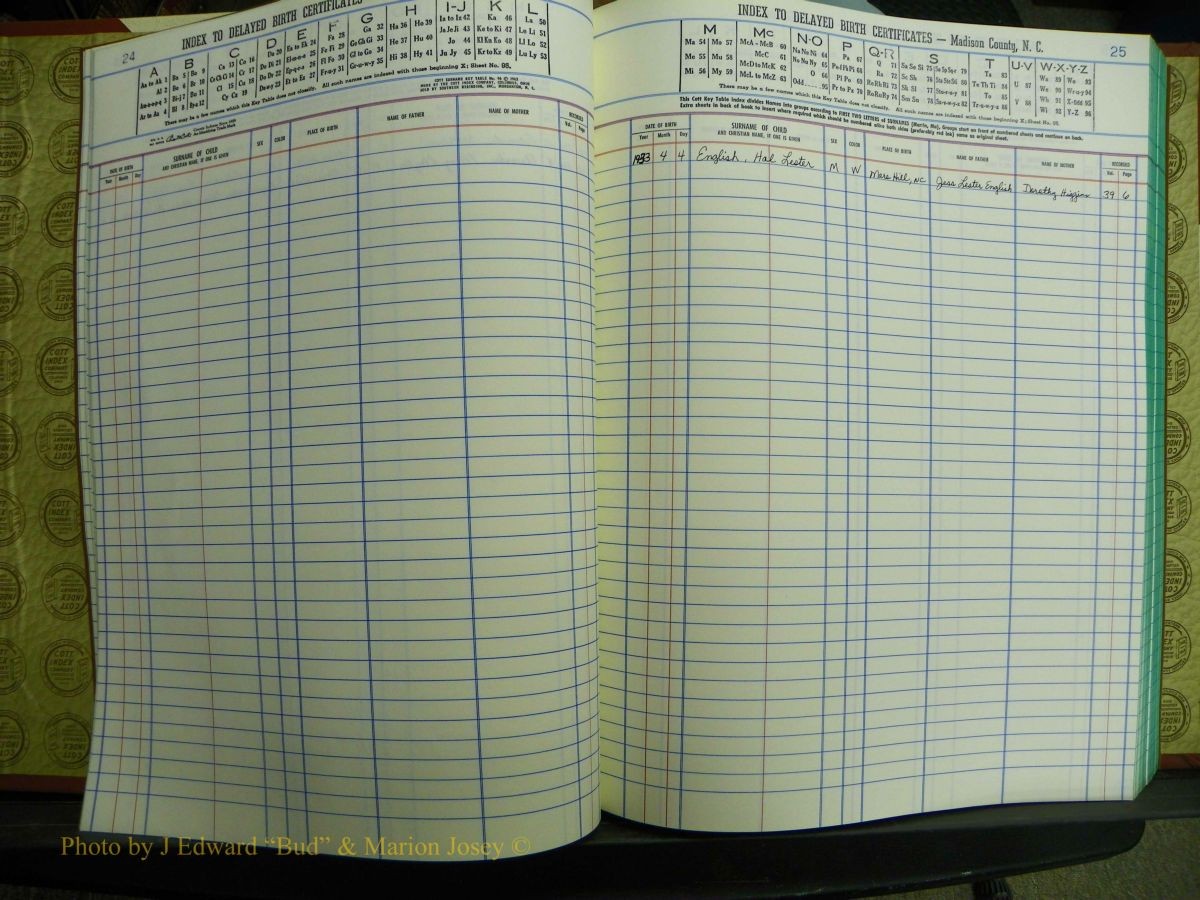 Madison Births & Deaths, Book 2, L-Z, + Delayed Book 2 376.JPG