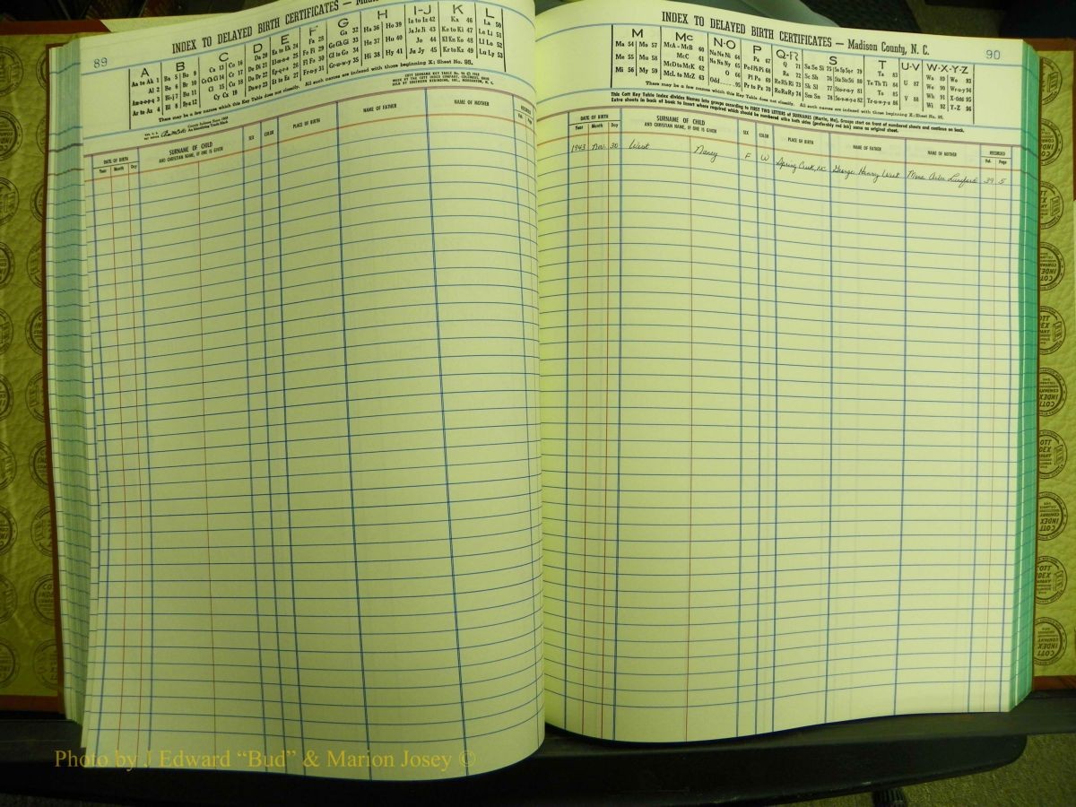 Madison Births & Deaths, Book 2, L-Z, + Delayed Book 2 391.JPG