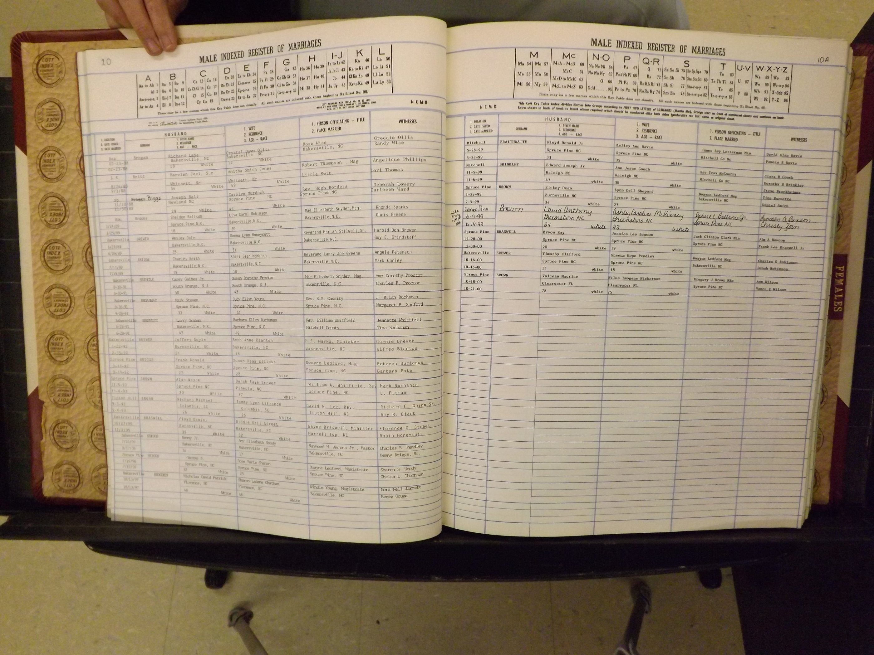 Mitchell Co, NC, Marriage Book 9, Male & Female, 1979-1999 (114).JPG