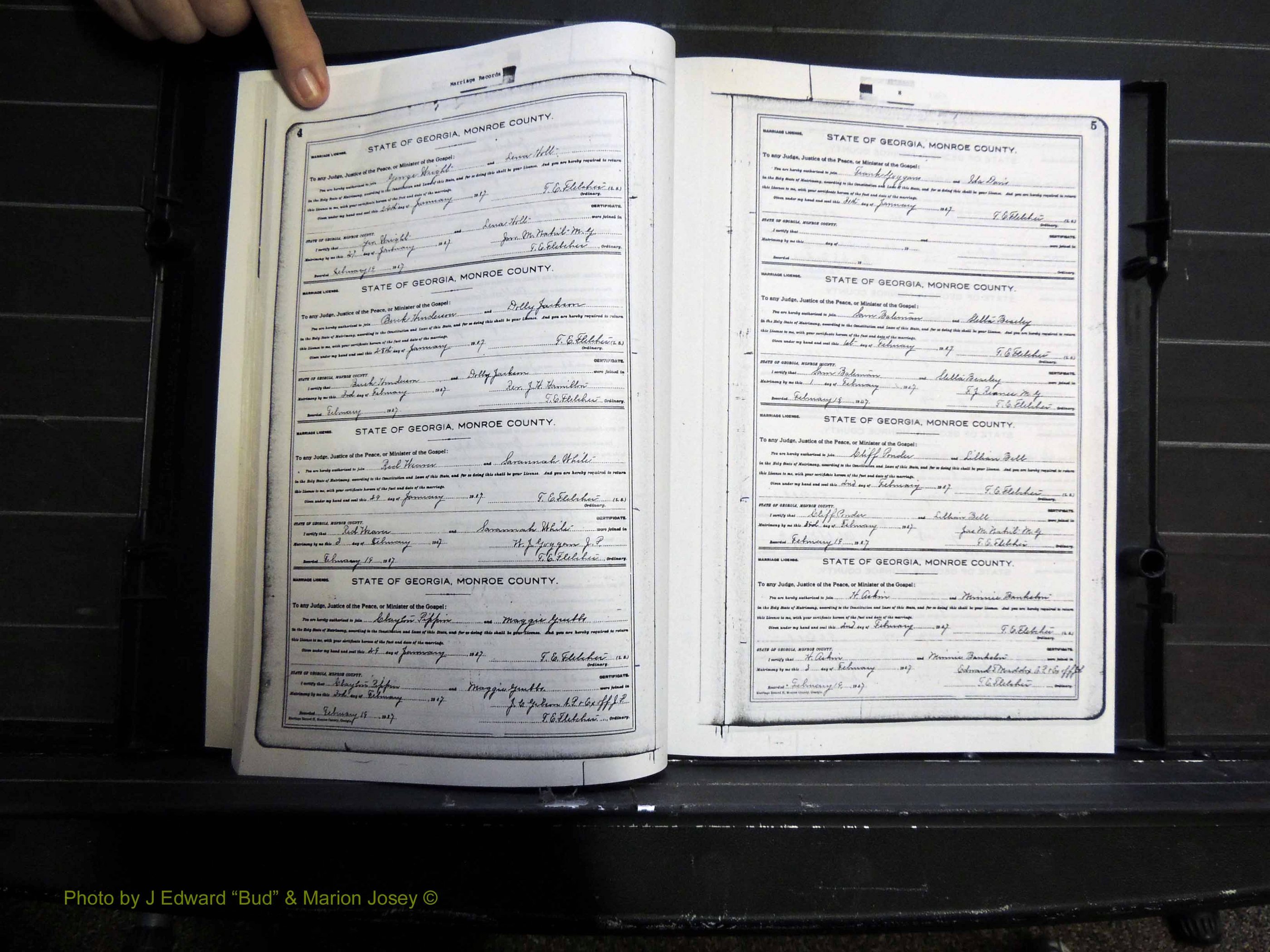 Monroe Co, GA, Marriages, Book H, 1907-1913 pg 004-005.JPG