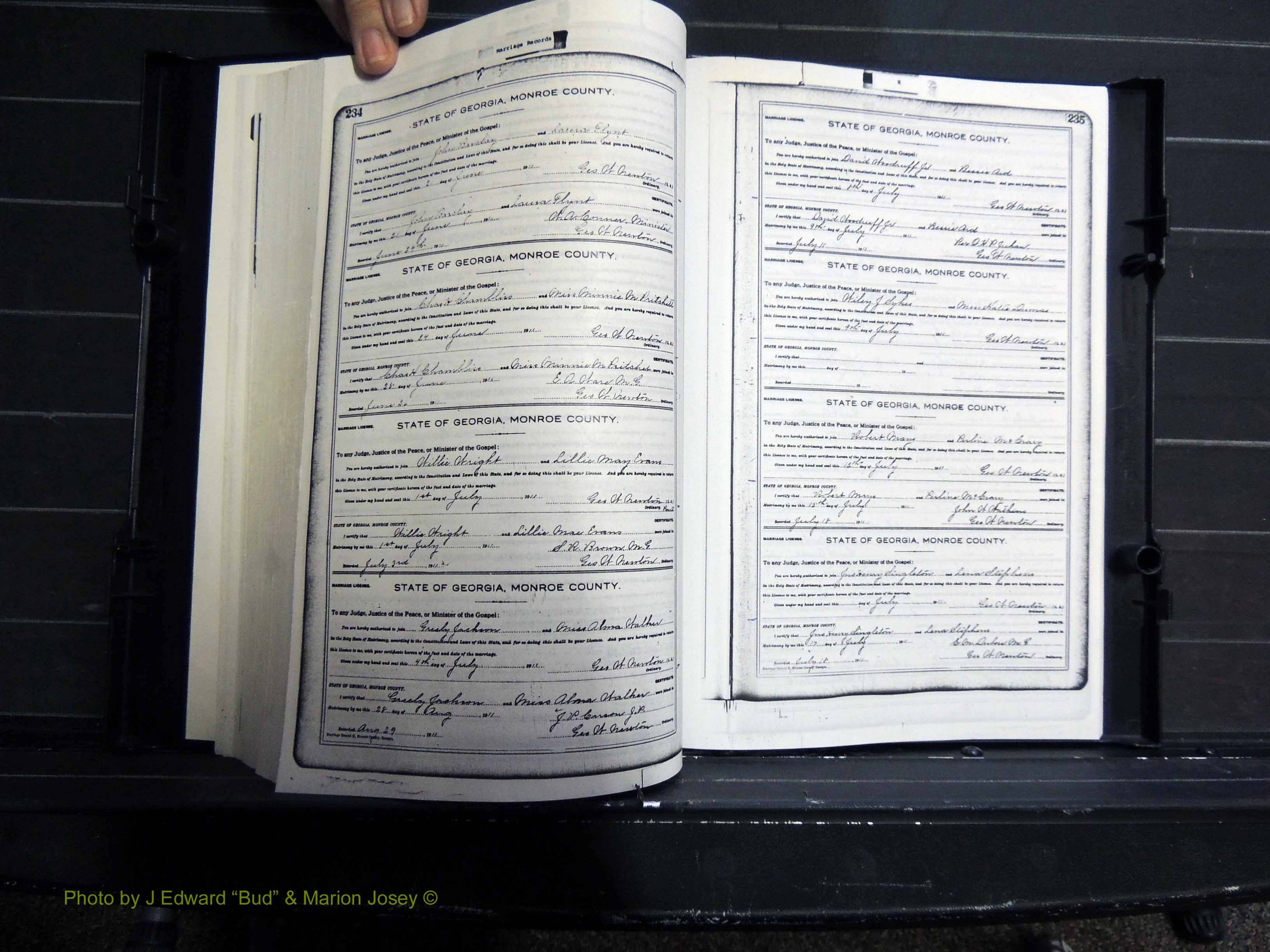 Monroe Co, GA, Marriages, Book H, 1907-1913 pg 234-235.JPG
