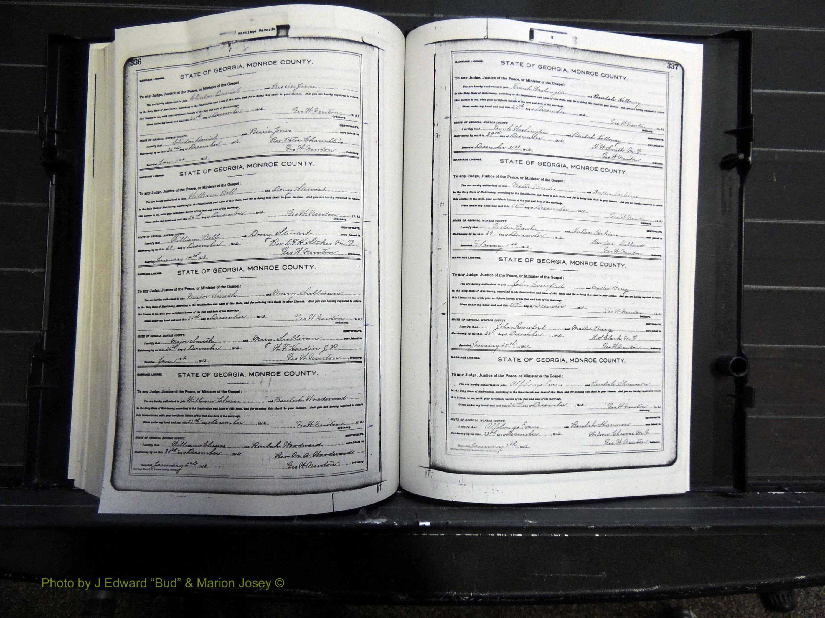 Monroe Co, GA, Marriages, Book H, 1907-1913 pg 336-337.JPG
