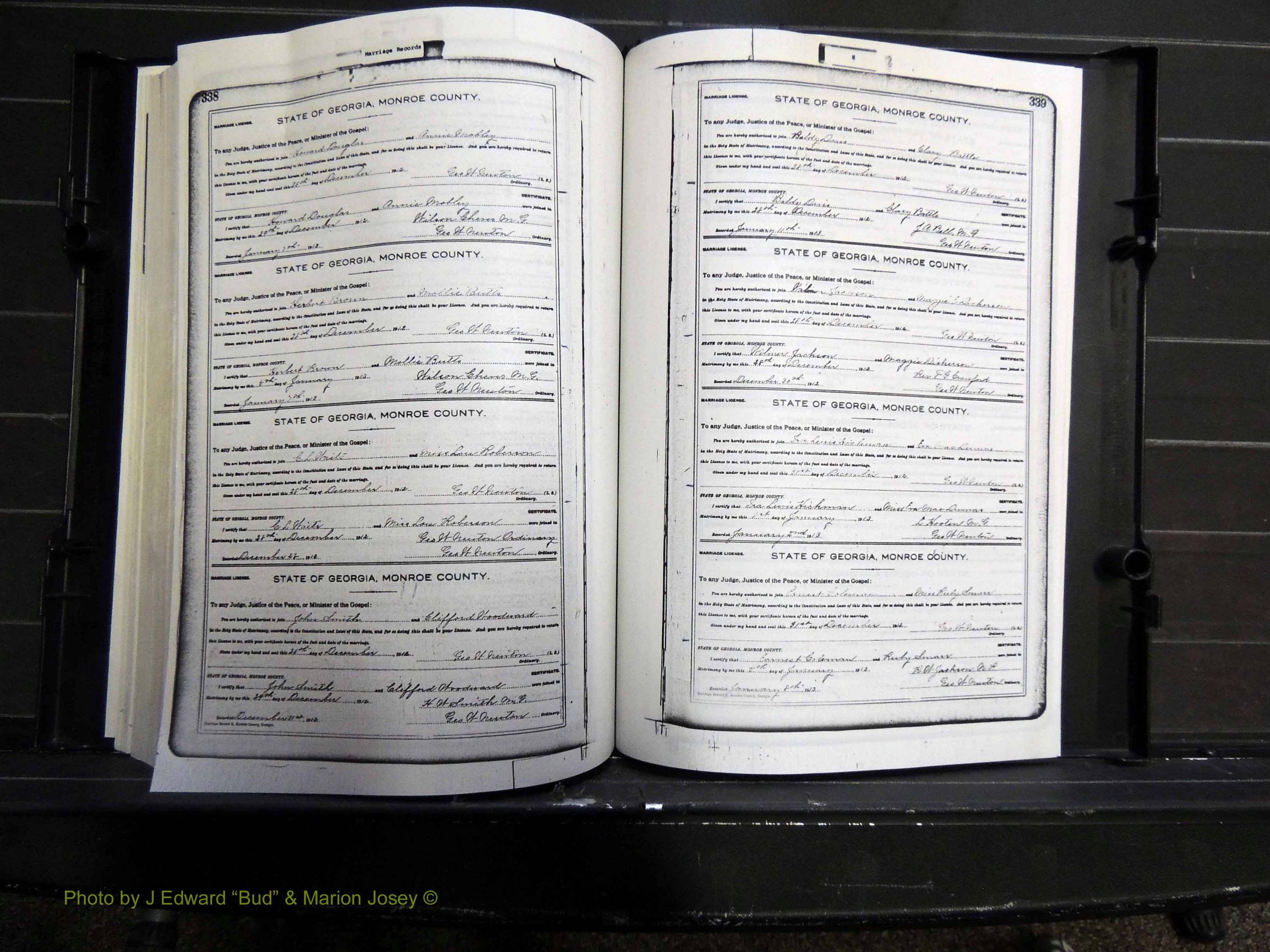 Monroe Co, GA, Marriages, Book H, 1907-1913 pg 338-339.JPG