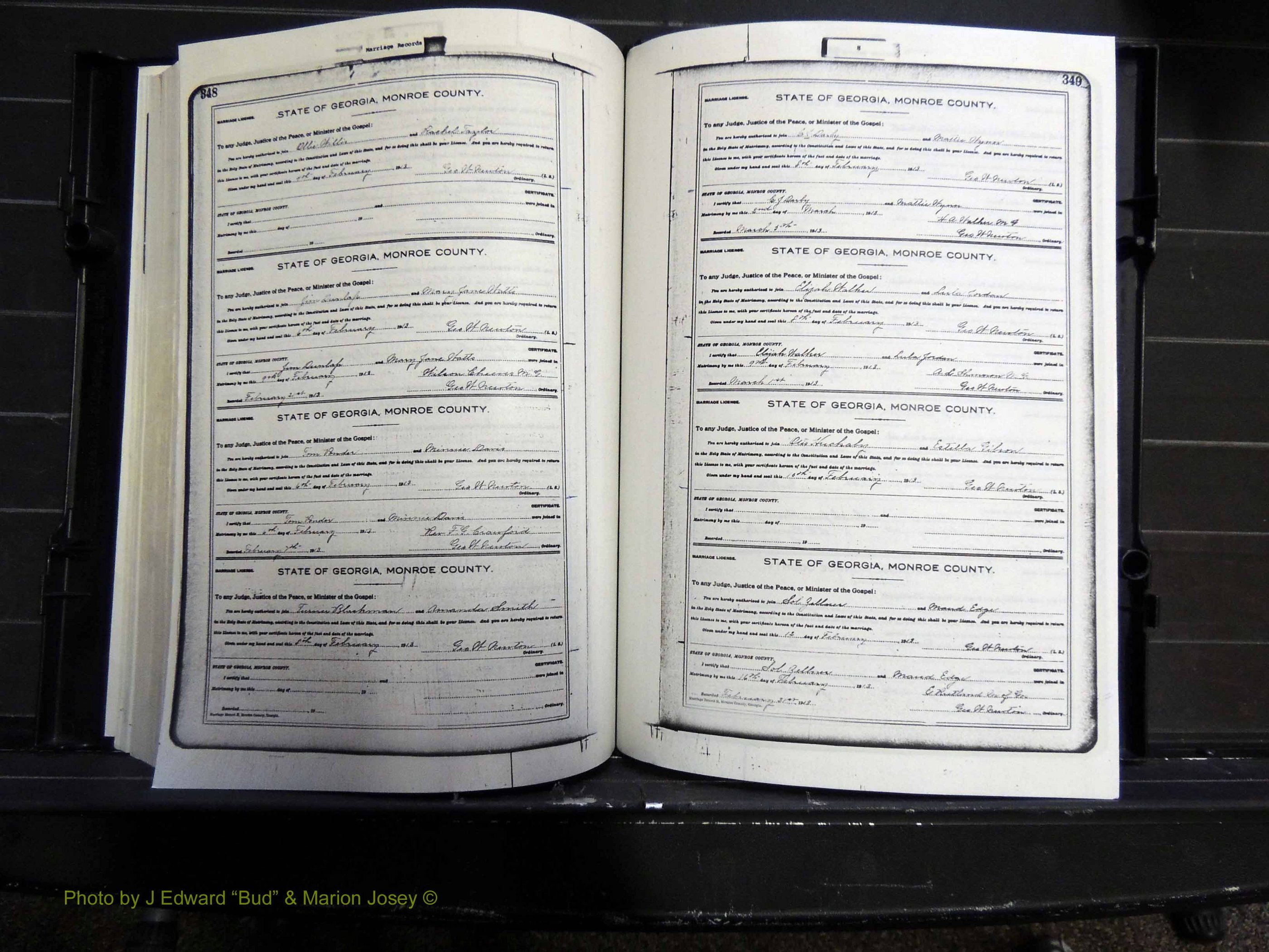 Monroe Co, GA, Marriages, Book H, 1907-1913 pg 348-349.JPG
