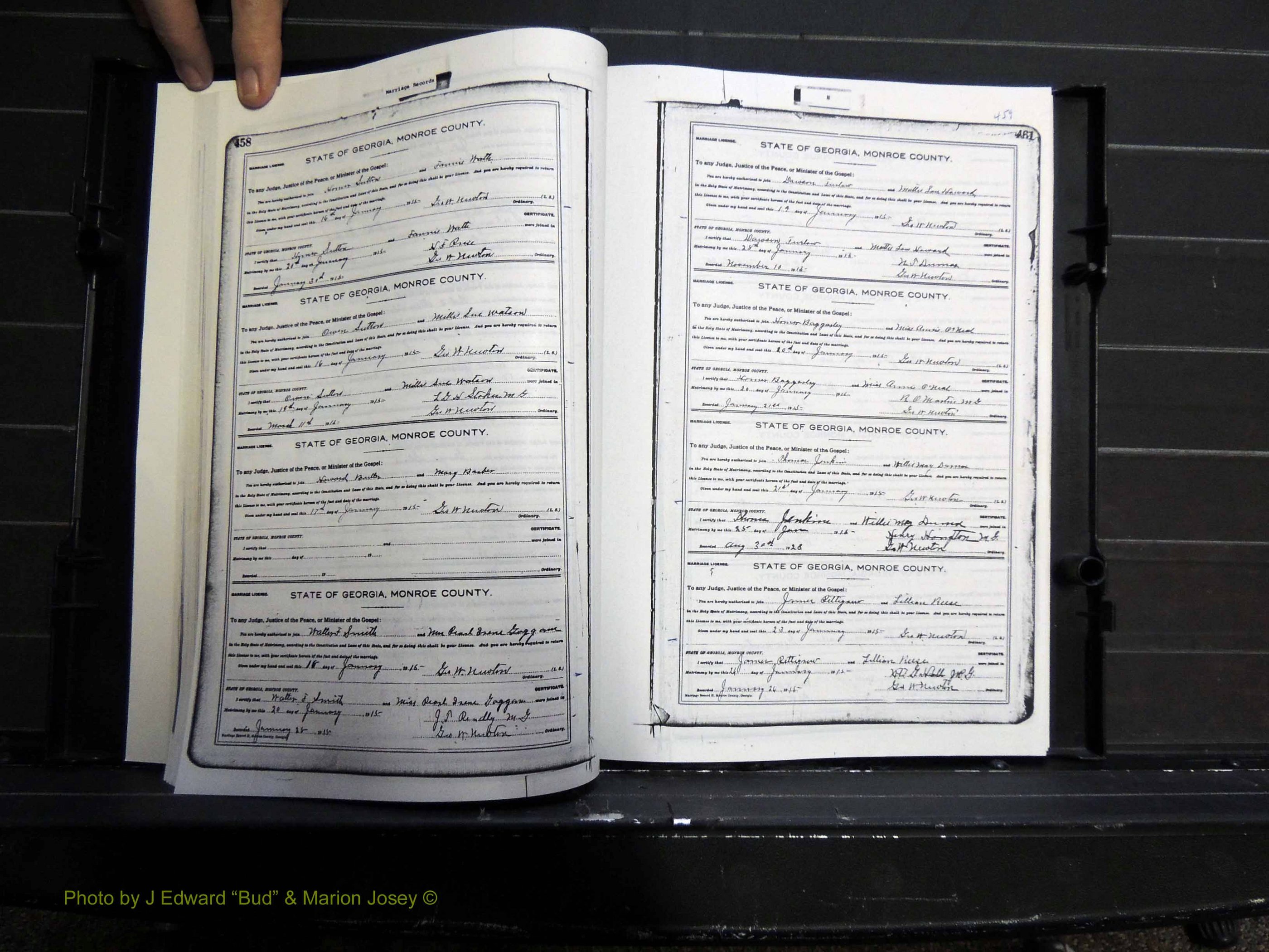 Monroe Co, GA, Marriages, Book H2, 1913-1916 pg 458-459.JPG