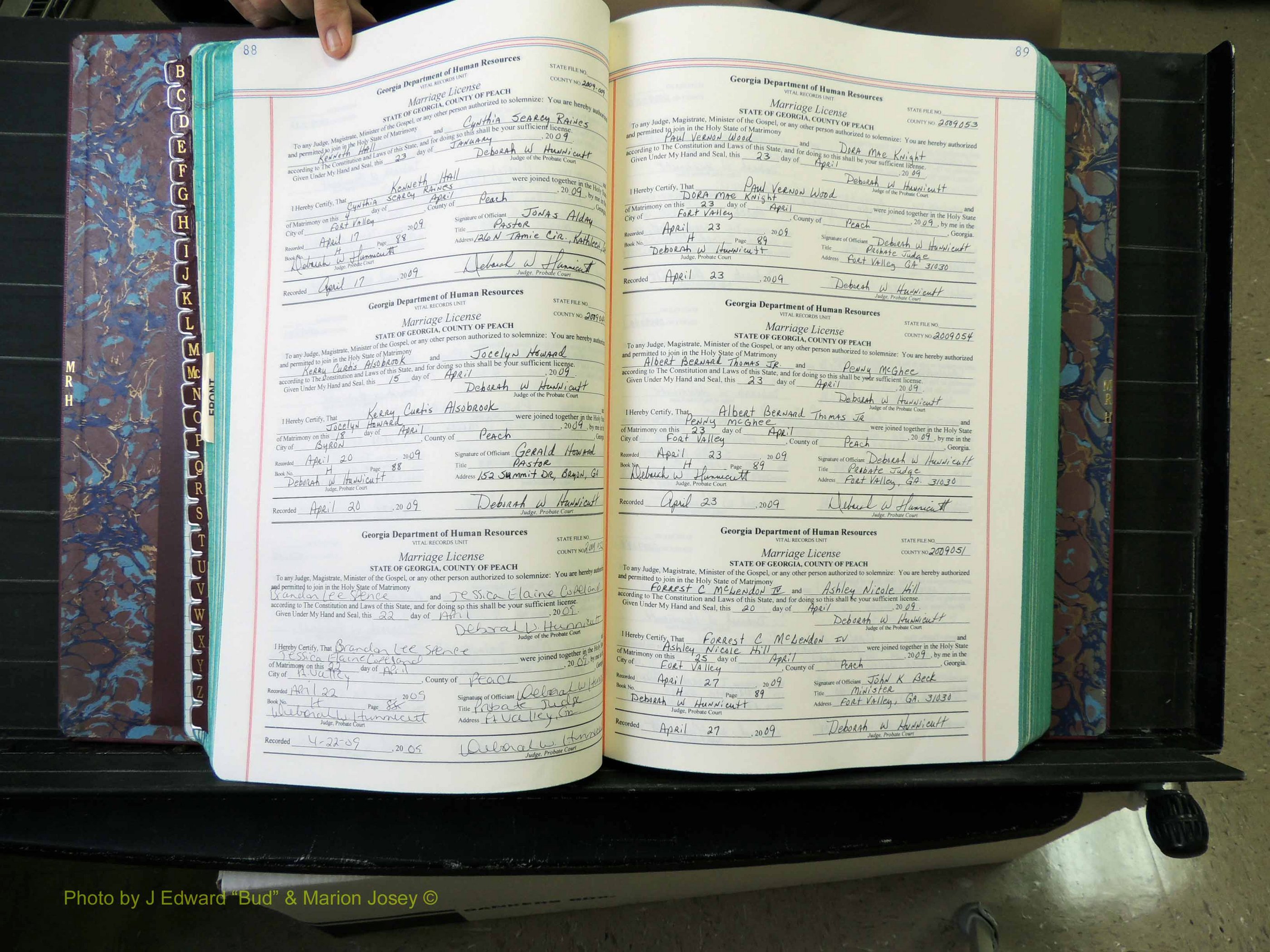 Peach Co, GA, Marriages, Book H, 2007-2013 pg 088-089.JPG
