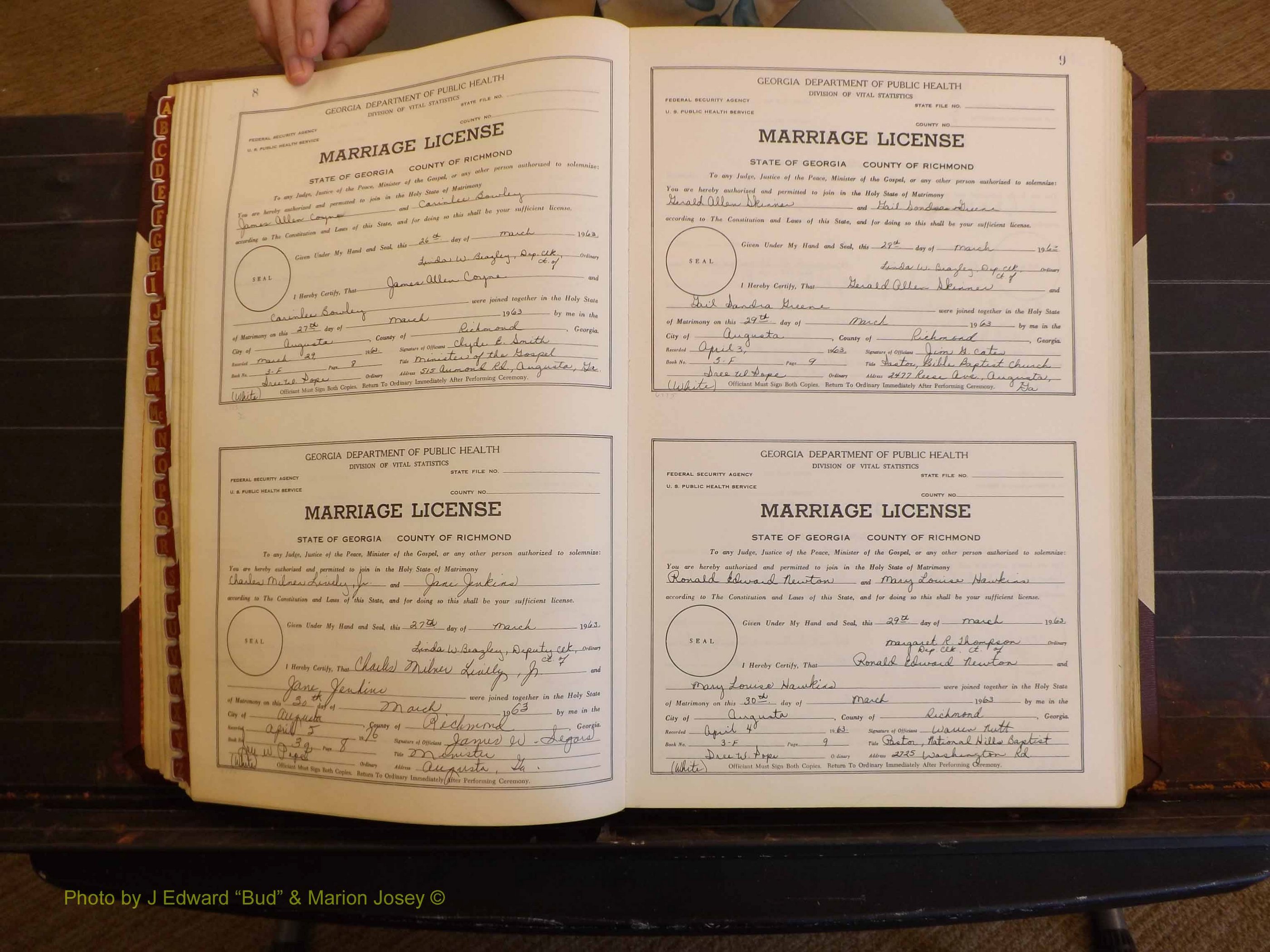 Richmond Marriages, 3F, 1963-1964 P 008-009.JPG