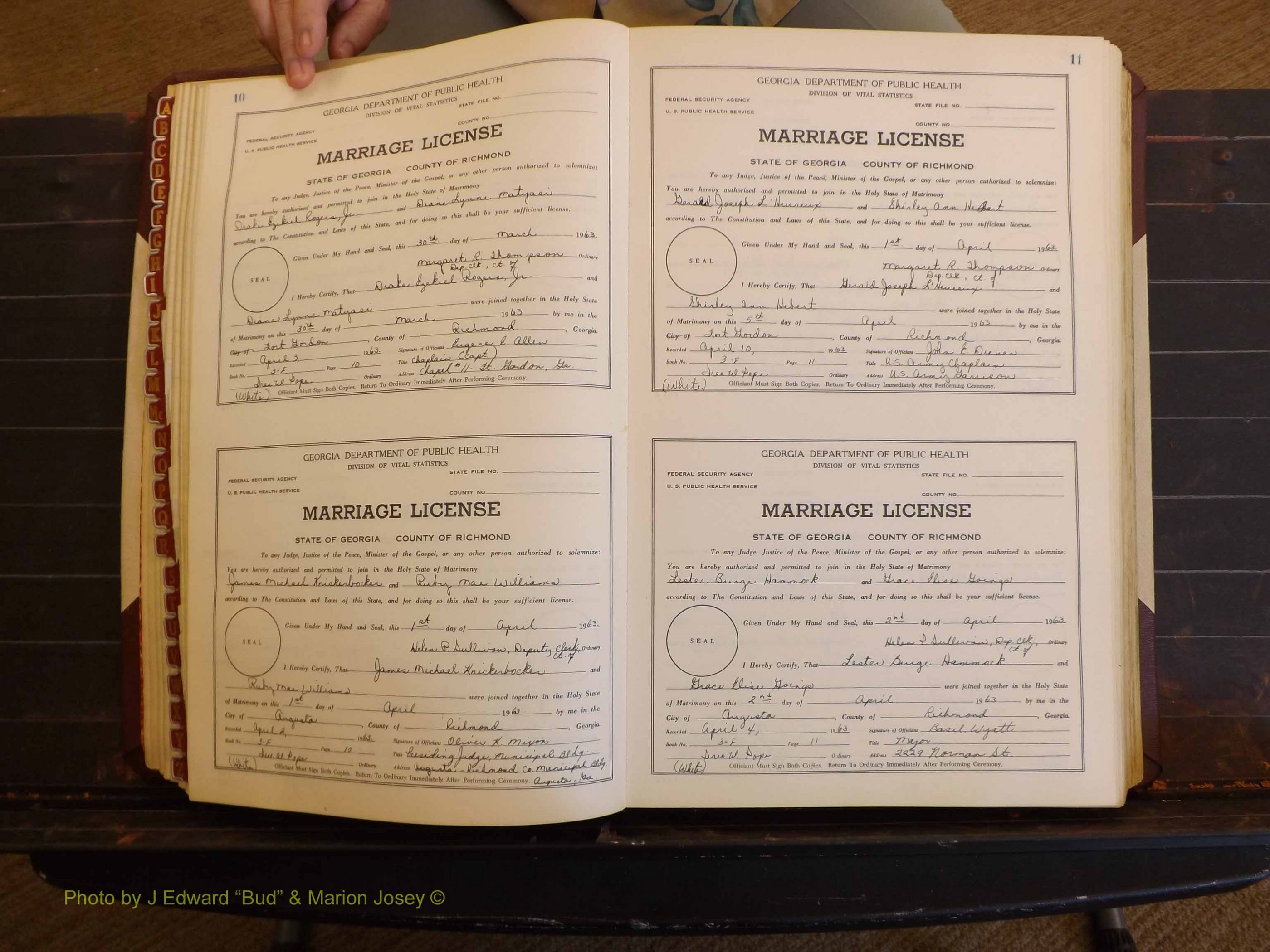 Richmond Marriages, 3F, 1963-1964 P 010-011.JPG