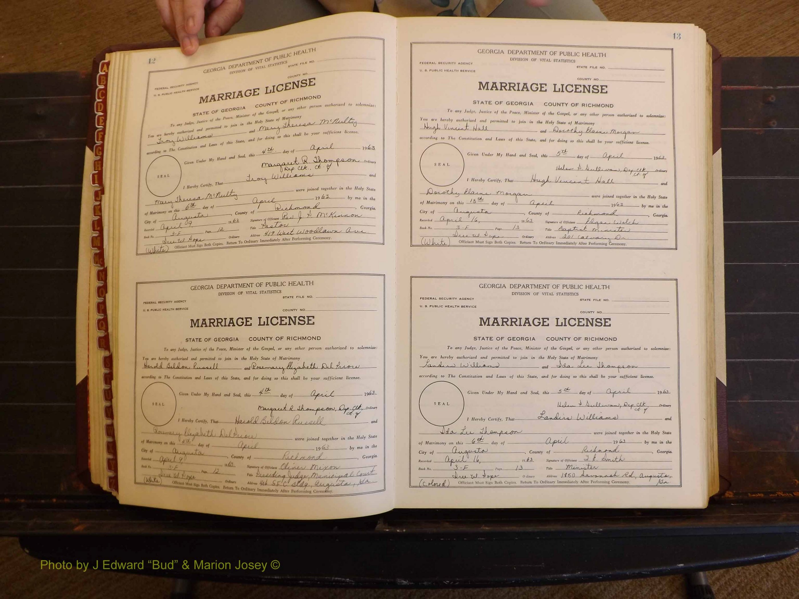 Richmond Marriages, 3F, 1963-1964 P 012-013.JPG