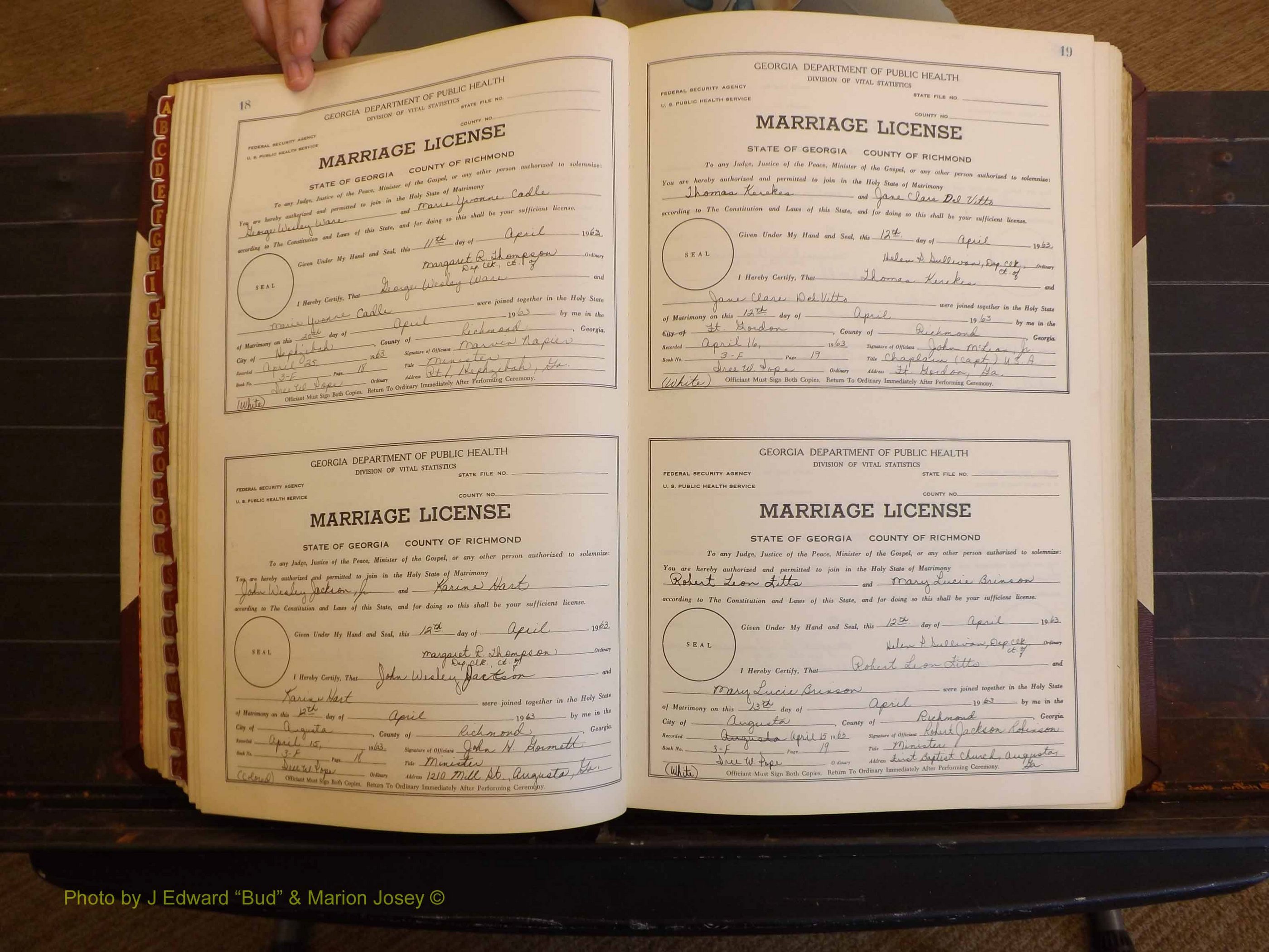 Richmond Marriages, 3F, 1963-1964 P 018-019.JPG