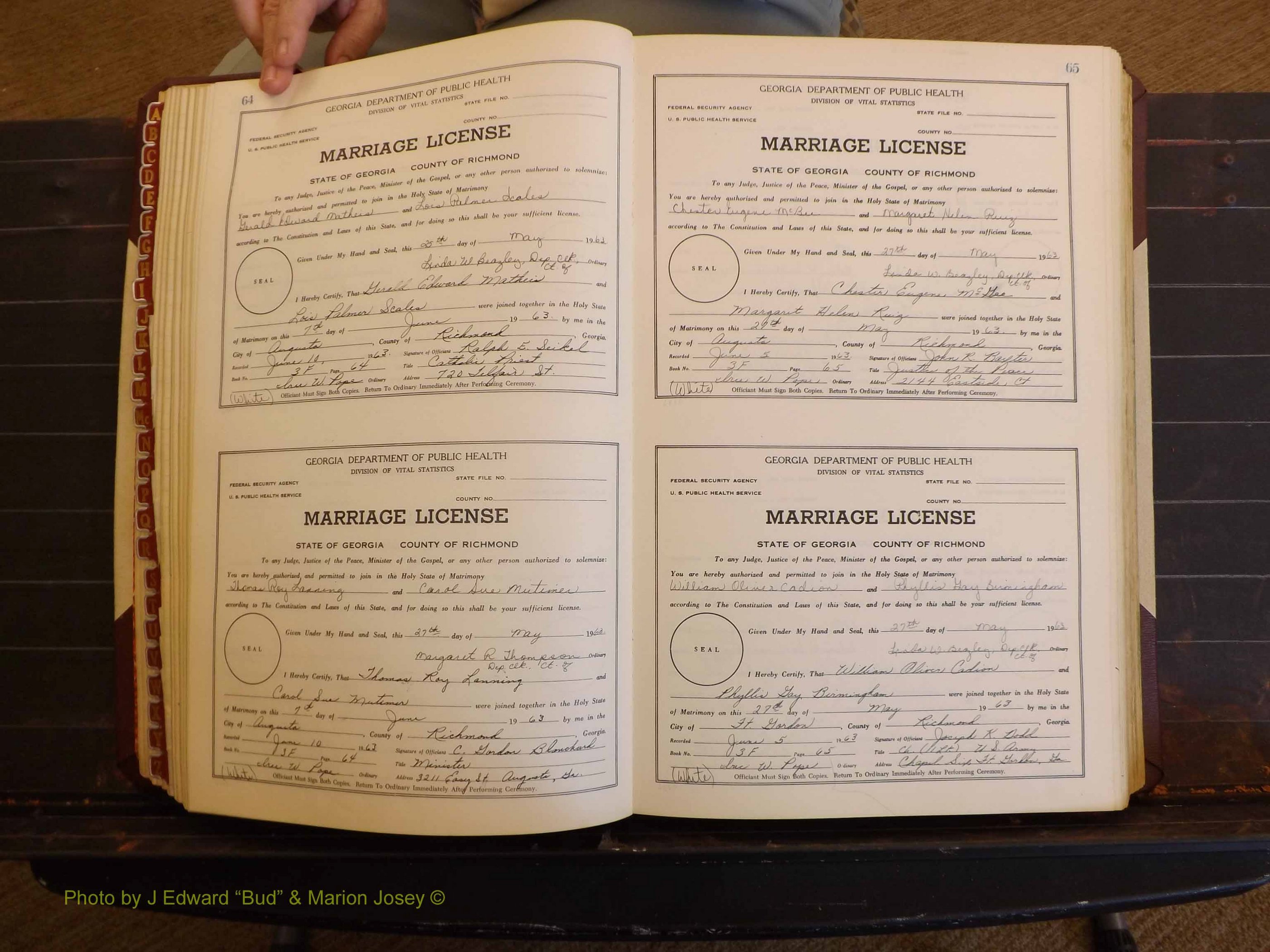 Richmond Marriages, 3F, 1963-1964 P 064-065.JPG