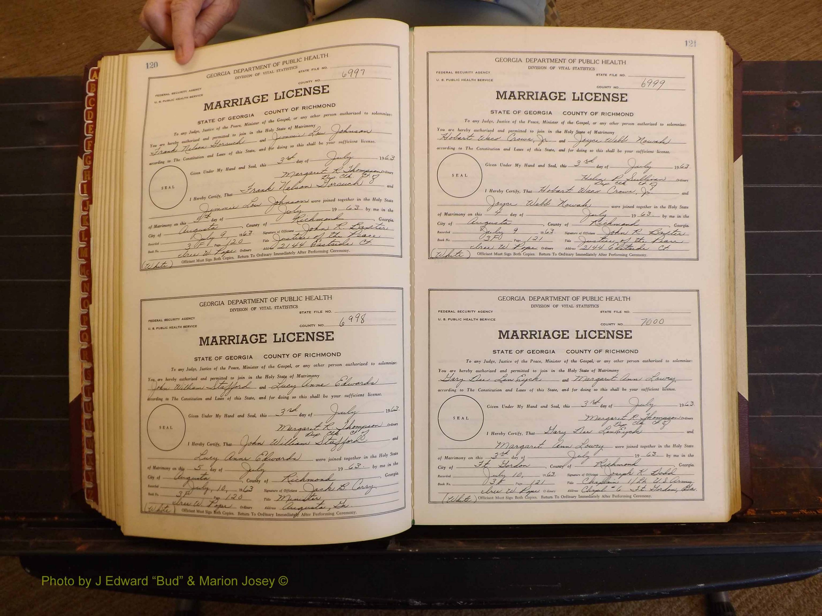 Richmond Marriages, 3F, 1963-1964 P 120-121.JPG