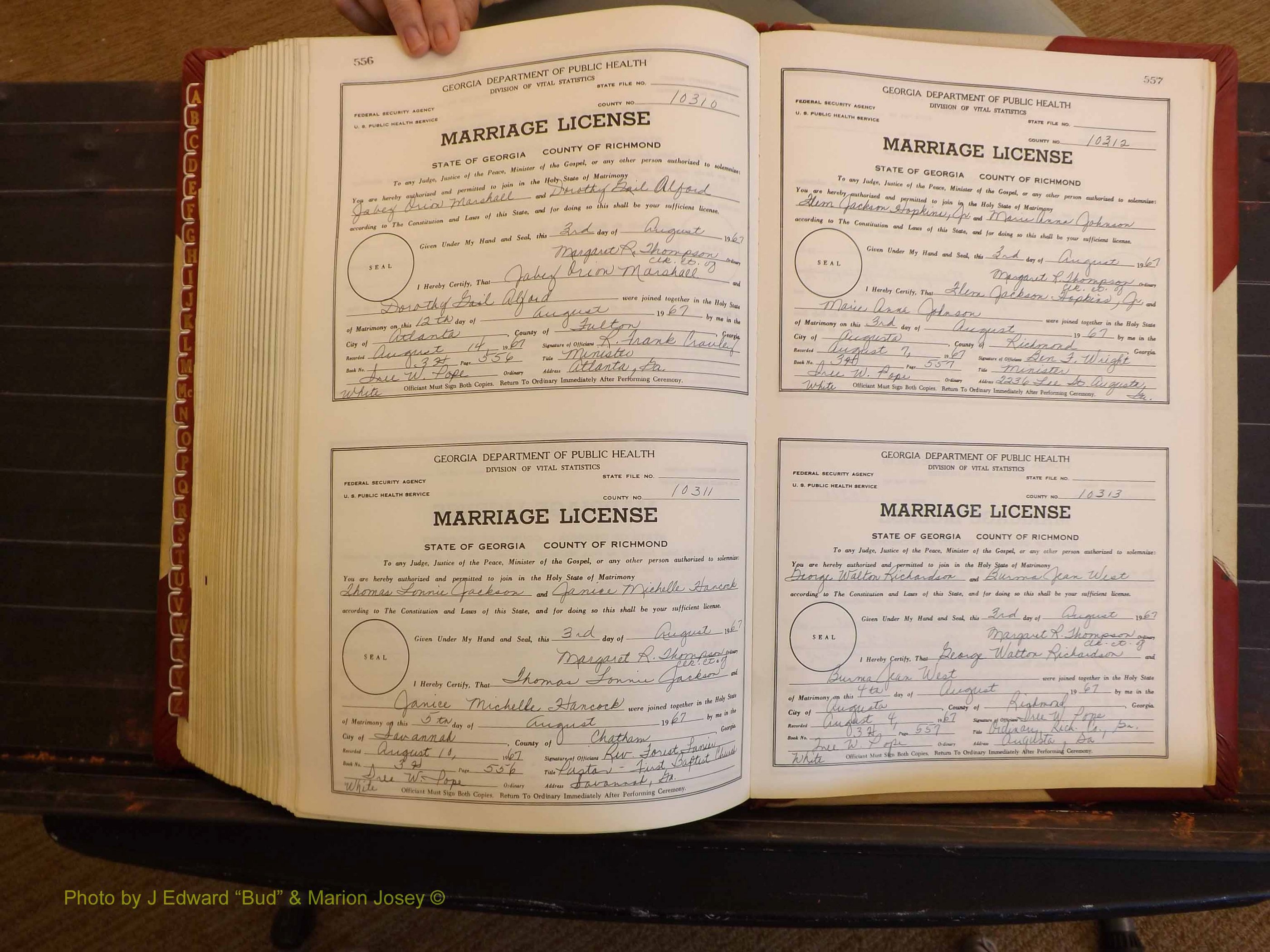 Richmond Marriages, 3H, 1966-1967 P 556-557.JPG