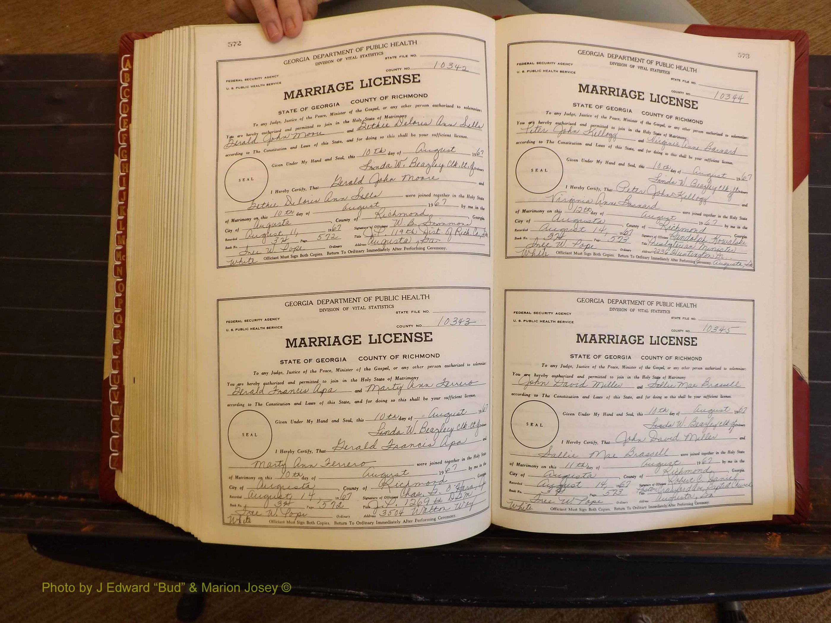 Richmond Marriages, 3H, 1966-1967 P 572-573.JPG