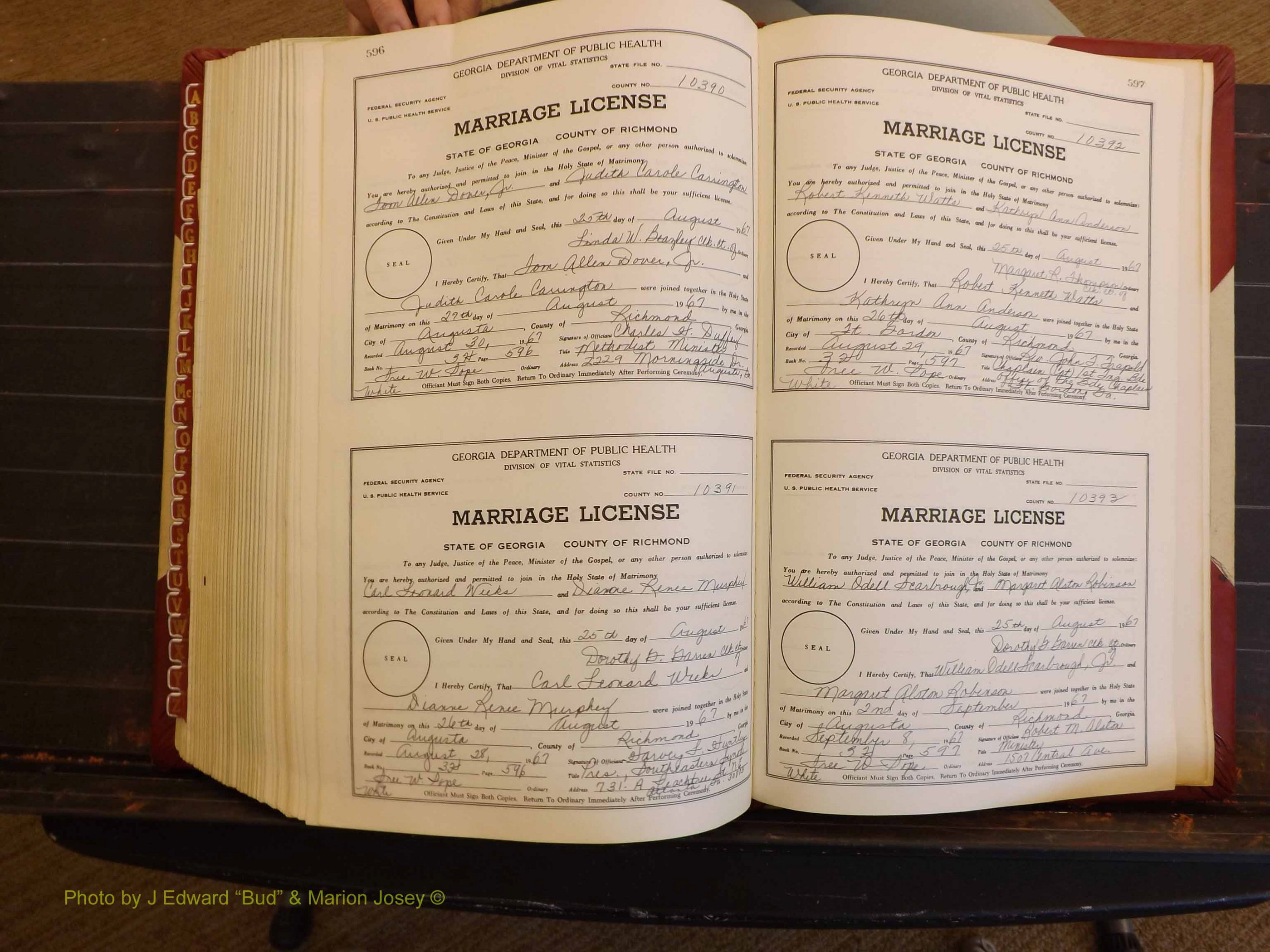 Richmond Marriages, 3H, 1966-1967 P 596-597.JPG