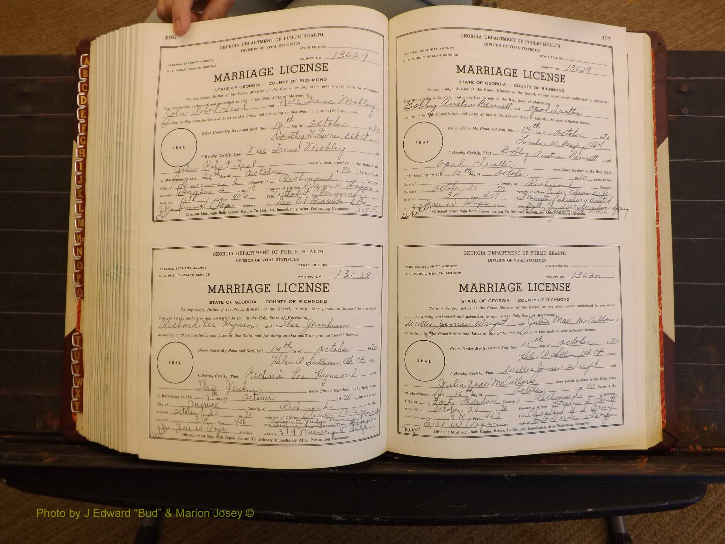 Richmond Marriages, 3K, 1970-1971 P 406-407.JPG