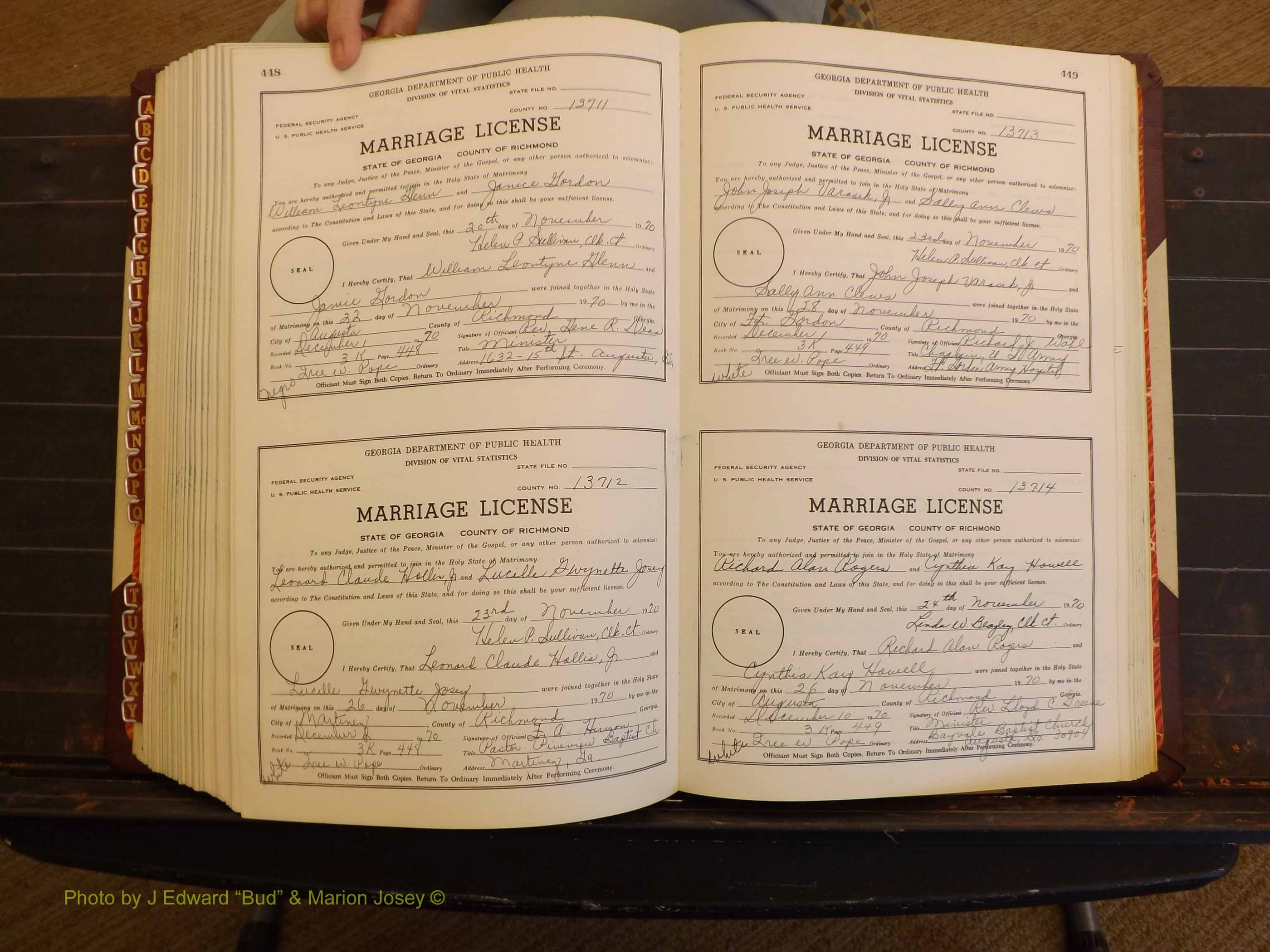 Richmond Marriages, 3K, 1970-1971 P 448-449.JPG