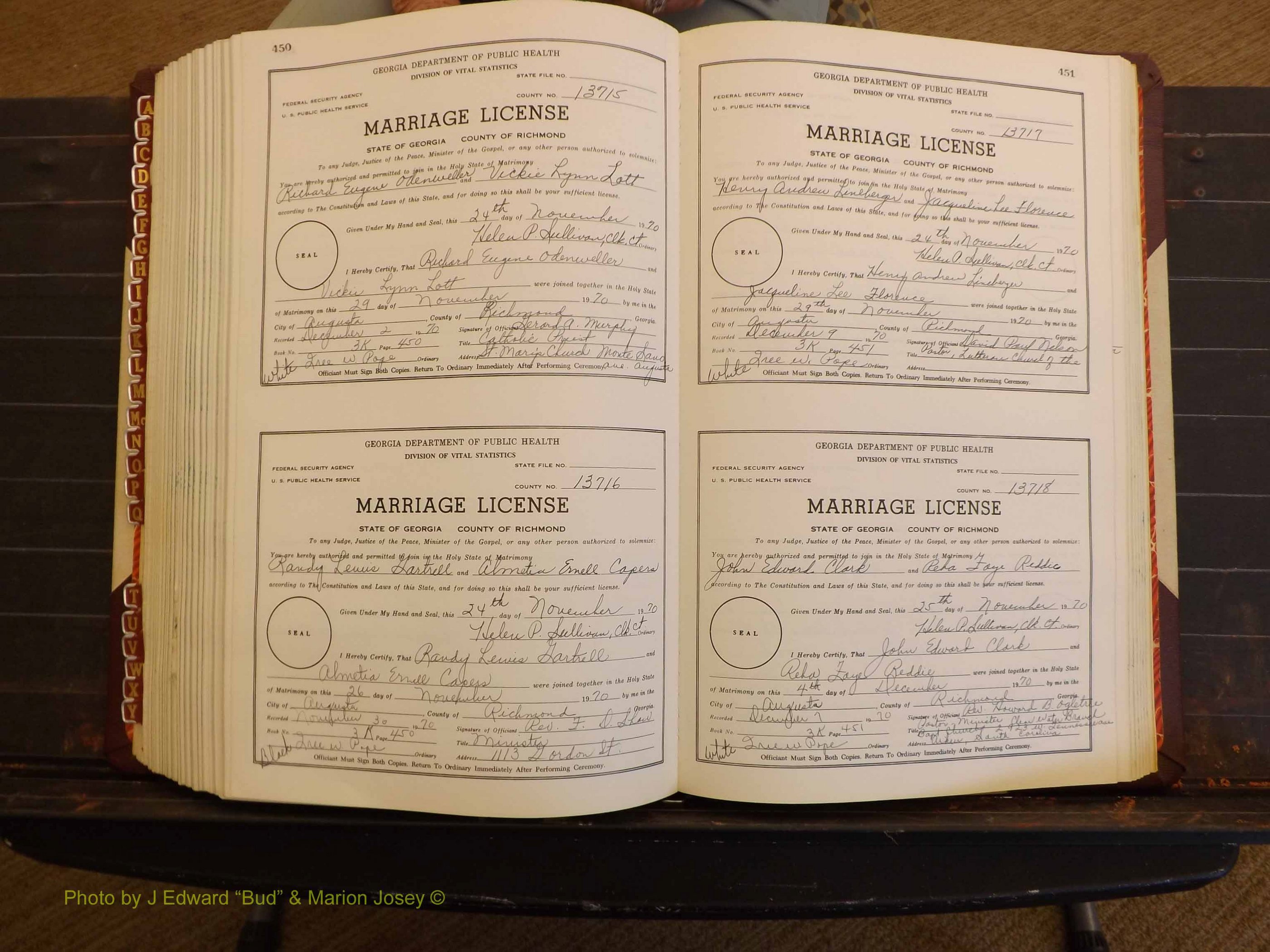 Richmond Marriages, 3K, 1970-1971 P 450-451.JPG