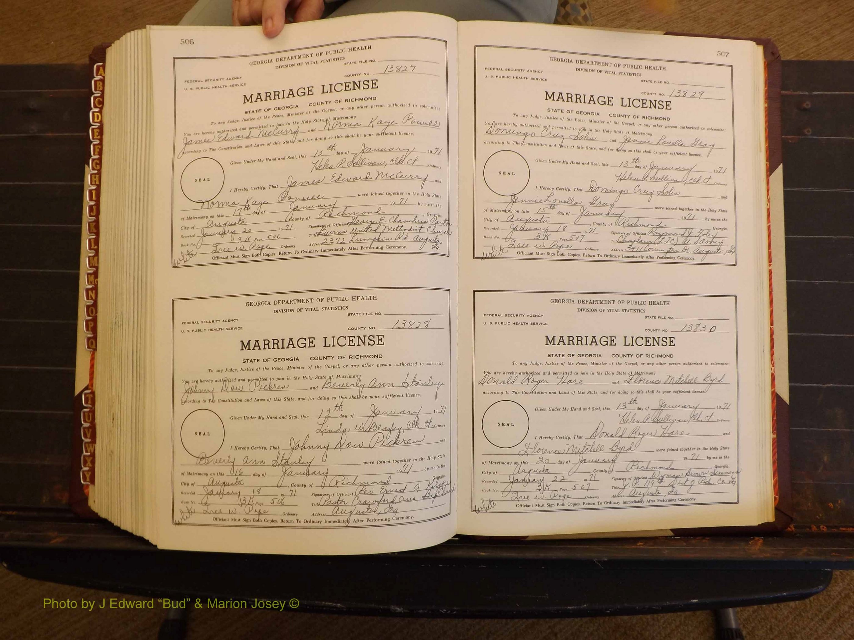 Richmond Marriages, 3K, 1970-1971 P 506-507.JPG