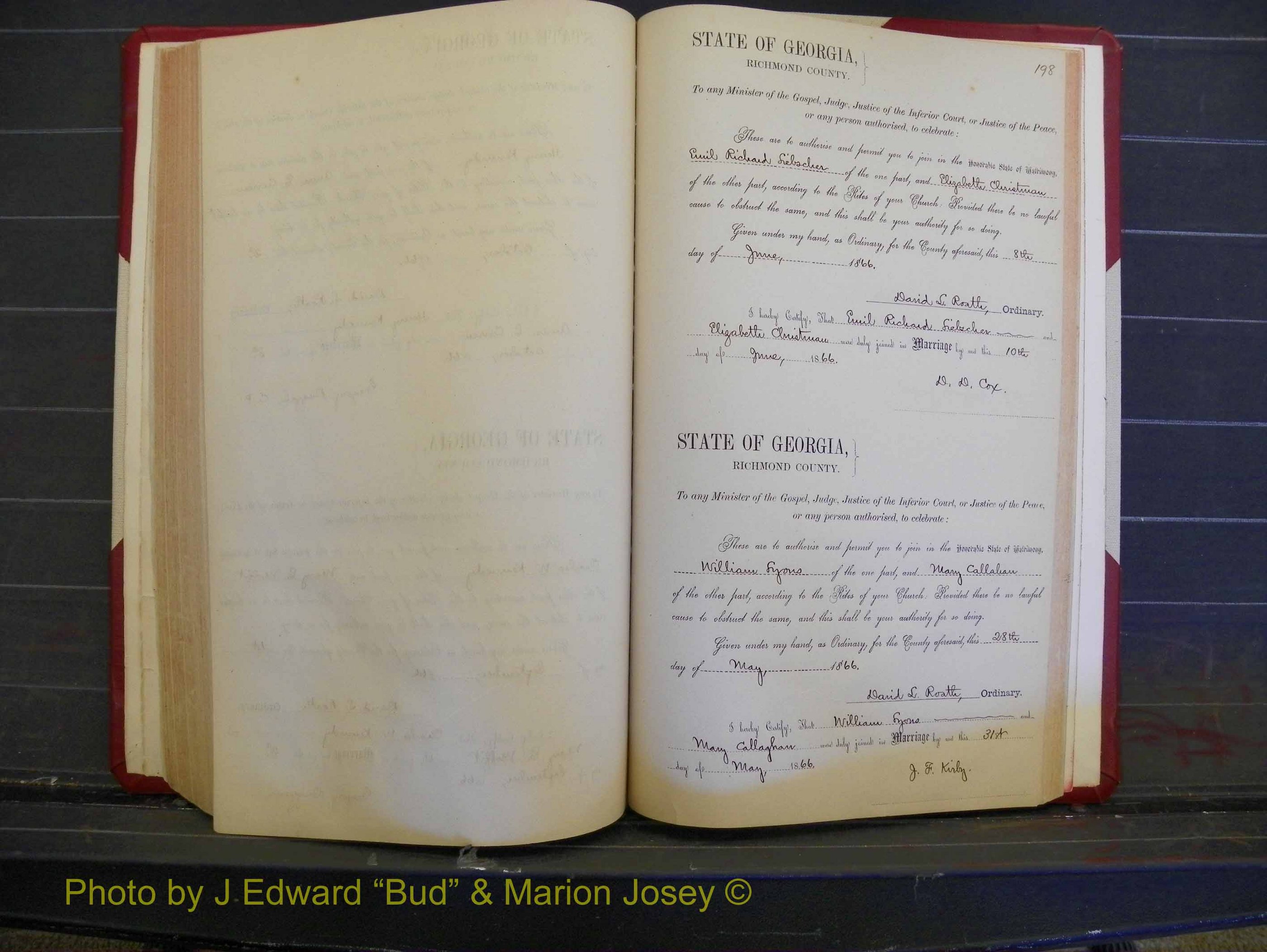 Richmond Marriages, Book E, 1861-1867 P 198.JPG