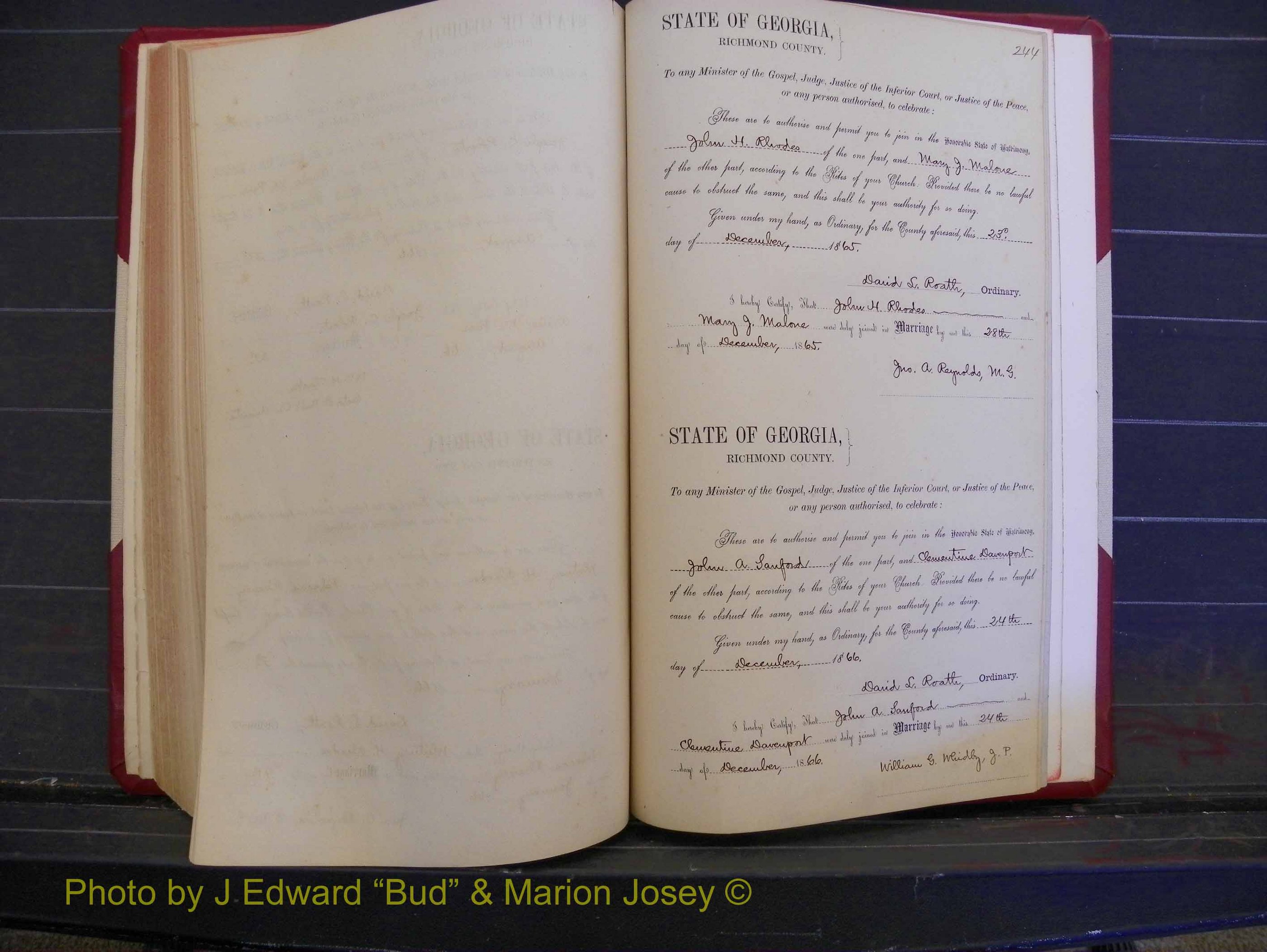 Richmond Marriages, Book E, 1861-1867 P 244.JPG