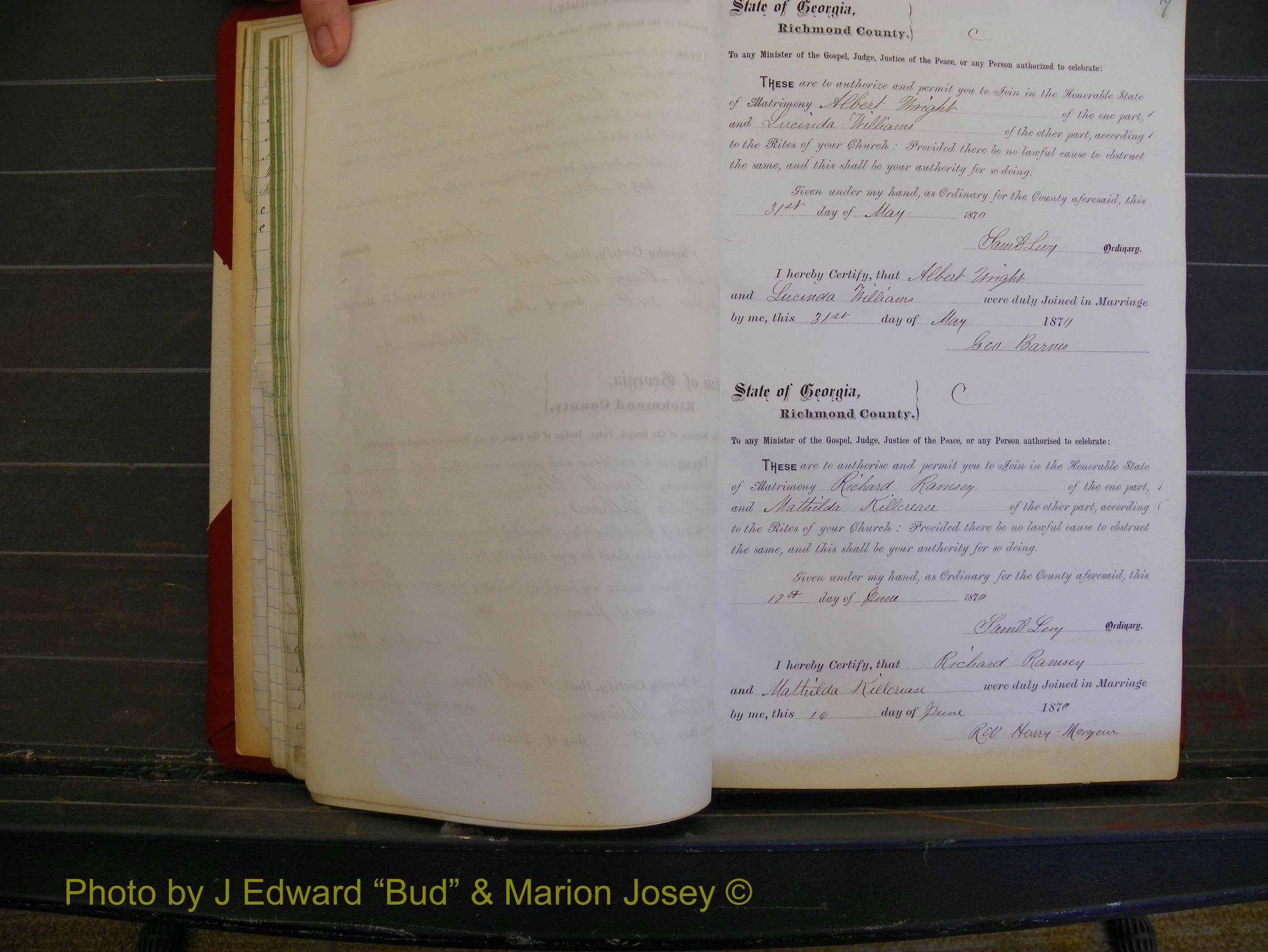 Richmond Marriages, Book G, 1860-1872 P 007.JPG