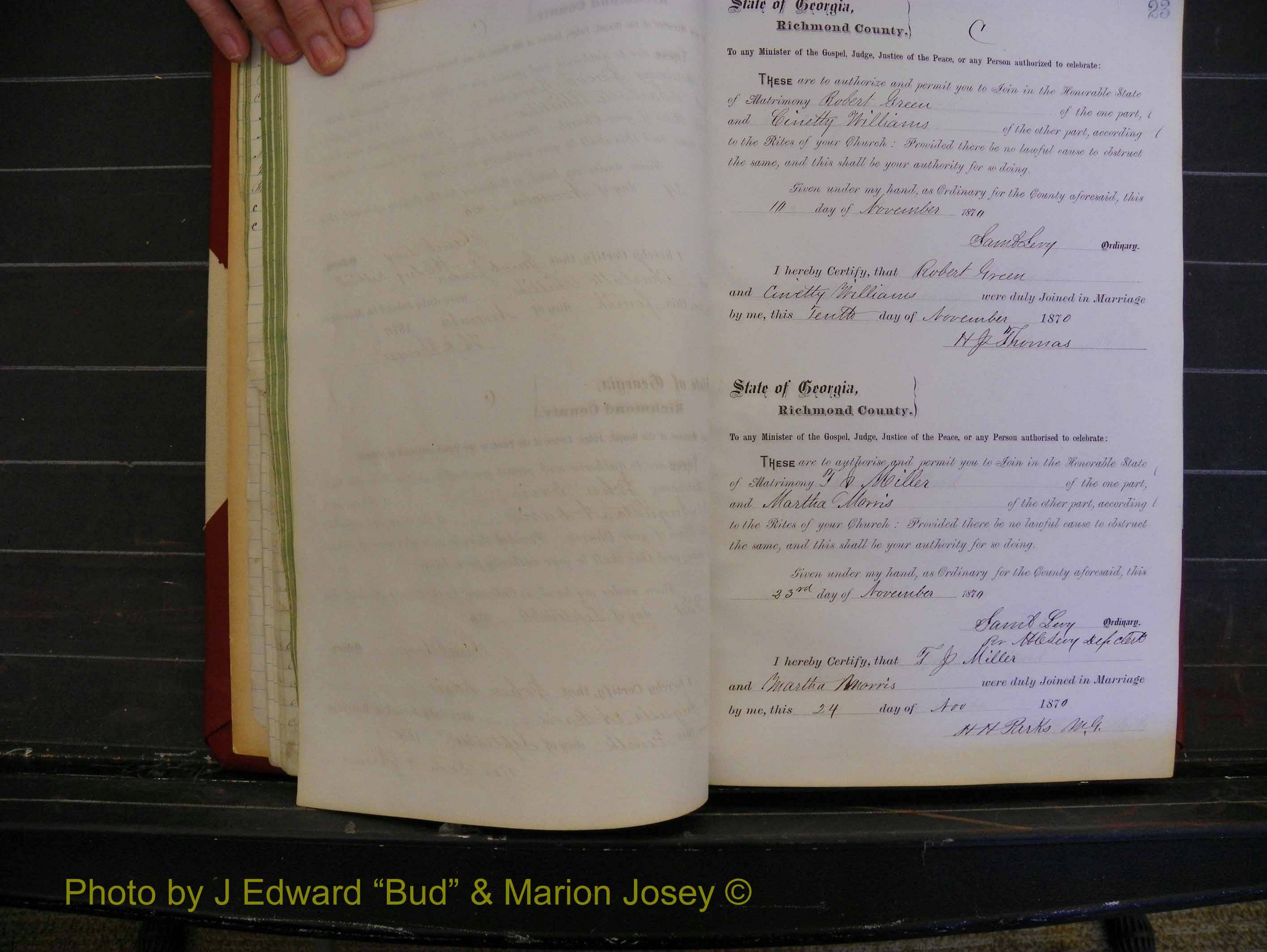 Richmond Marriages, Book G, 1860-1872 P 023.JPG