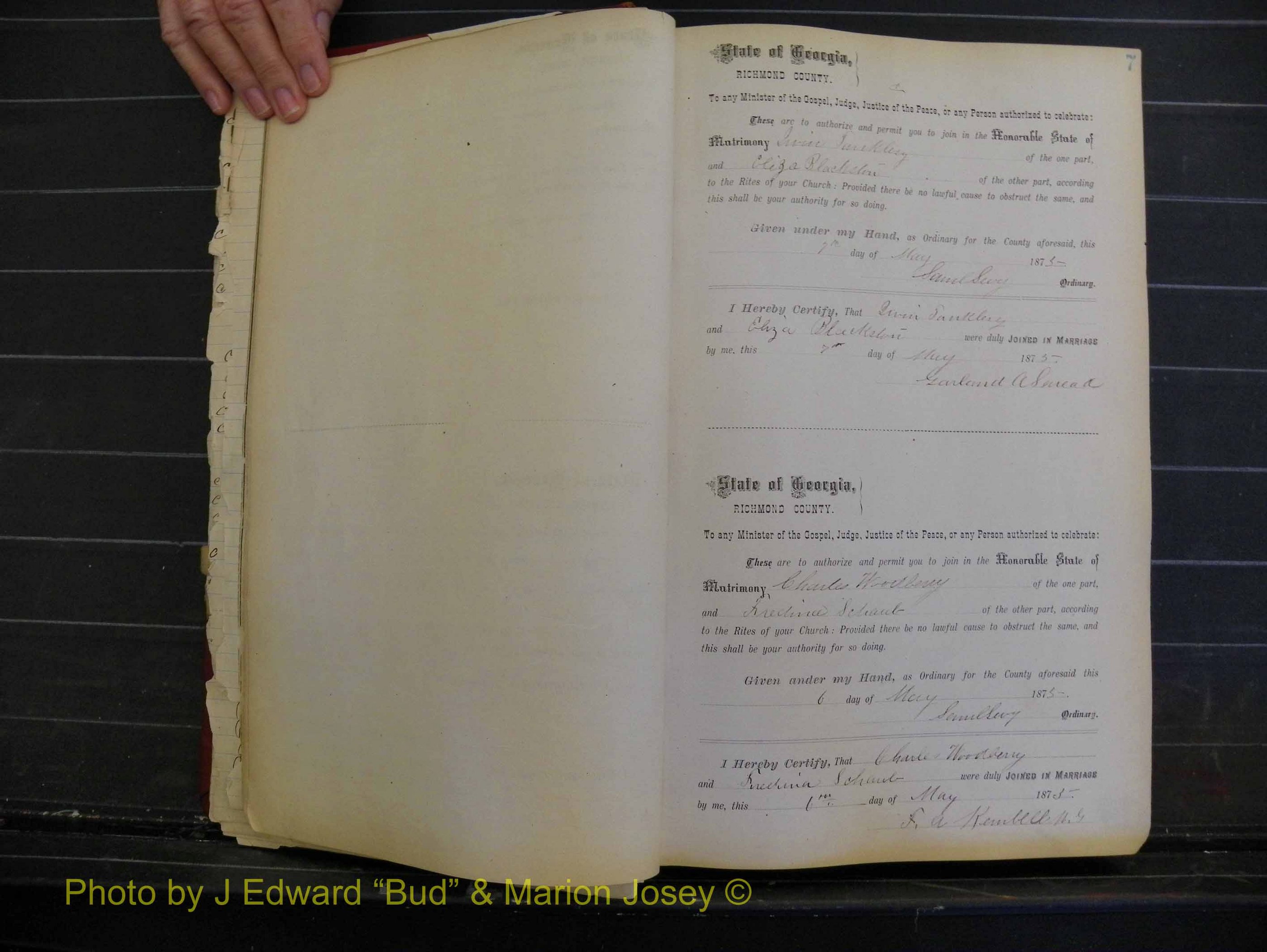 Richmond Marriages, Book I, 1868-1881 P 007.JPG