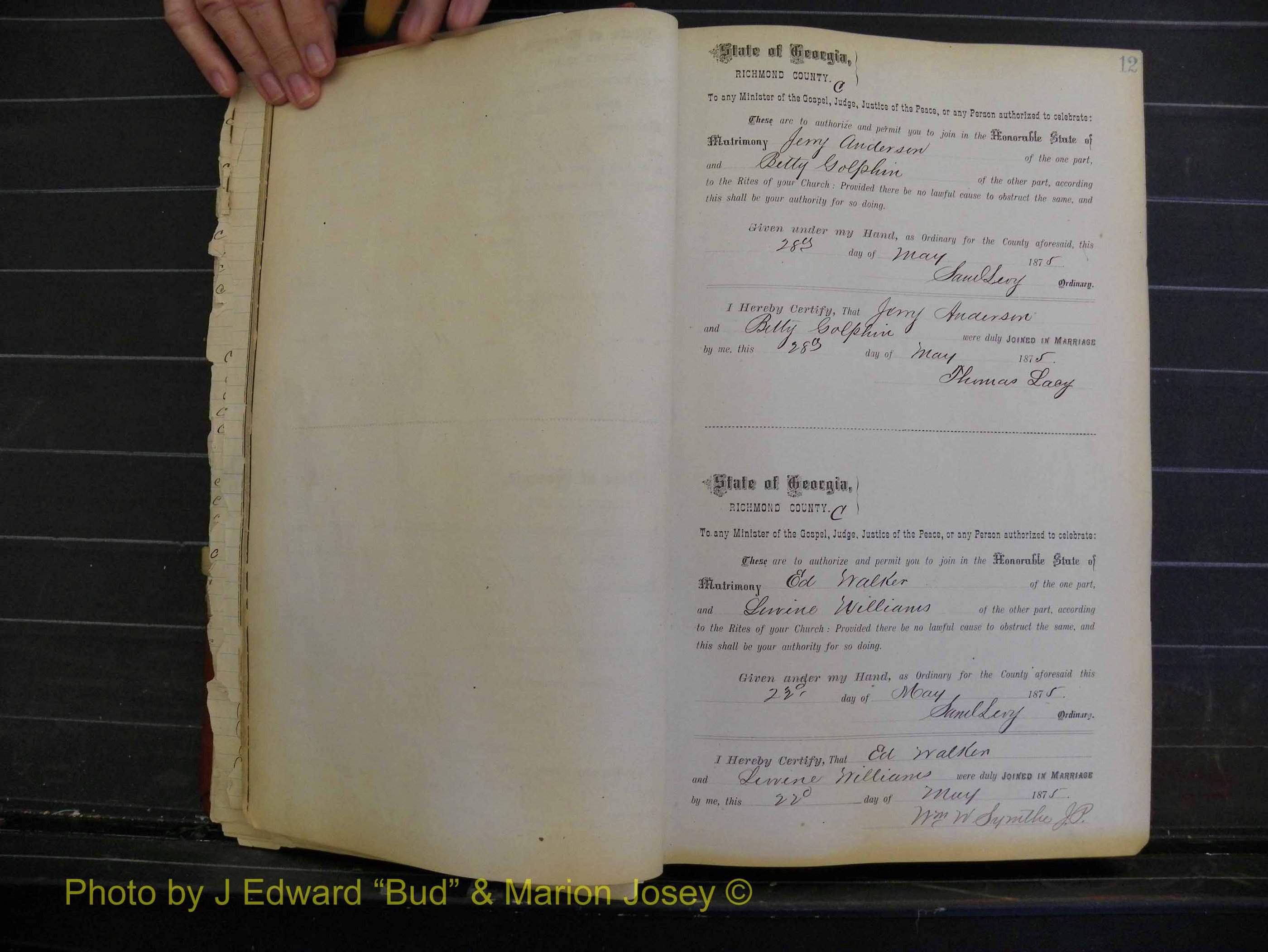 Richmond Marriages, Book I, 1868-1881 P 012.JPG