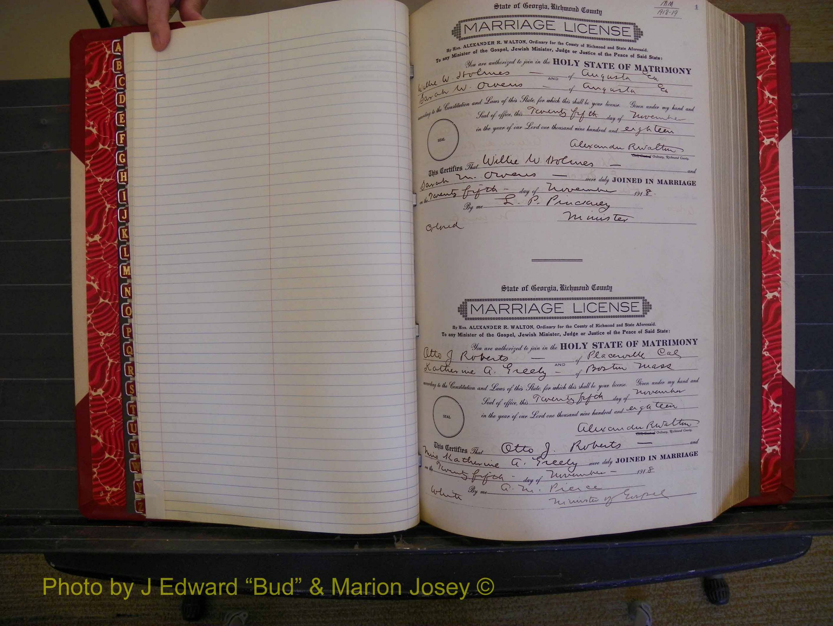 Richmond Marriages, Book MM, 1918-1919 P 001.JPG