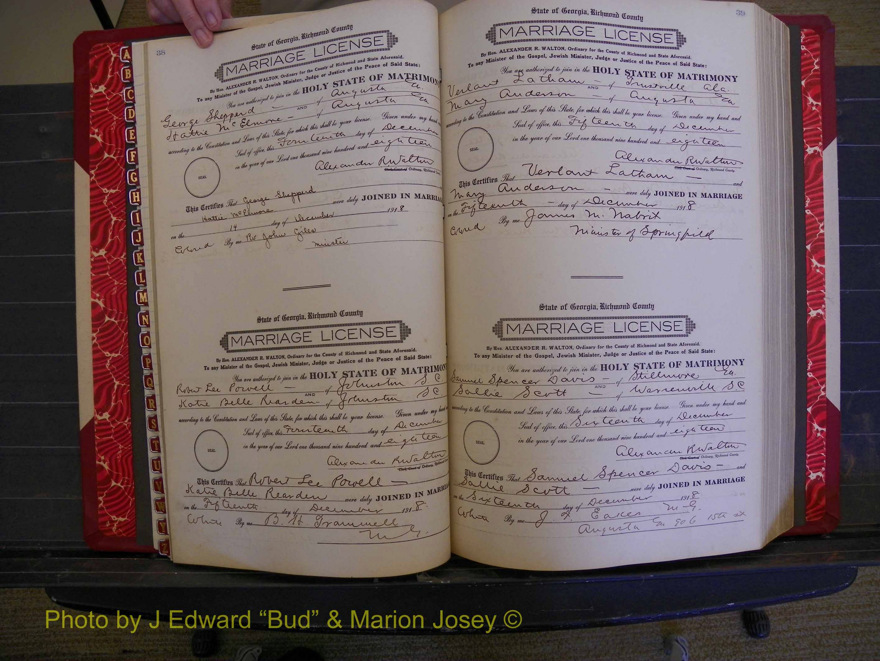 Richmond Marriages, Book MM, 1918-1919 P 038-039.JPG