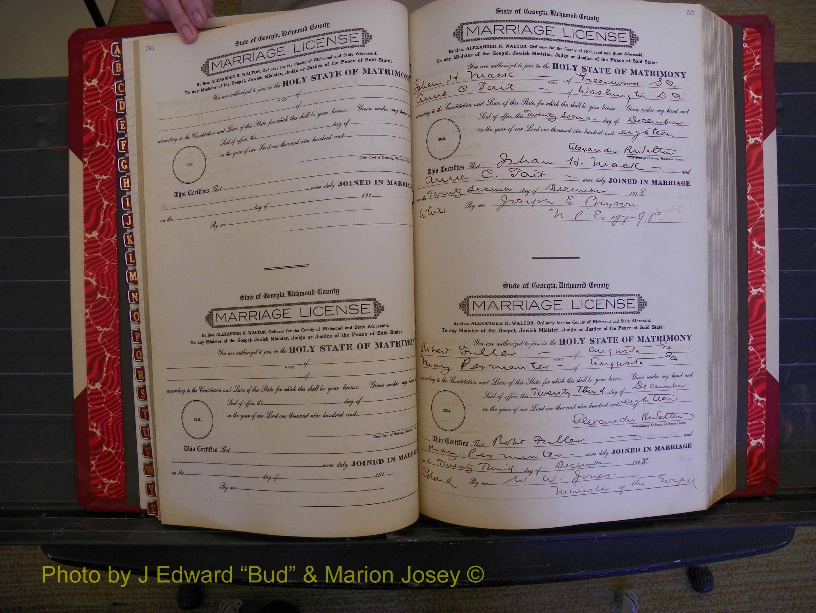 Richmond Marriages, Book MM, 1918-1919 P 056-057.JPG