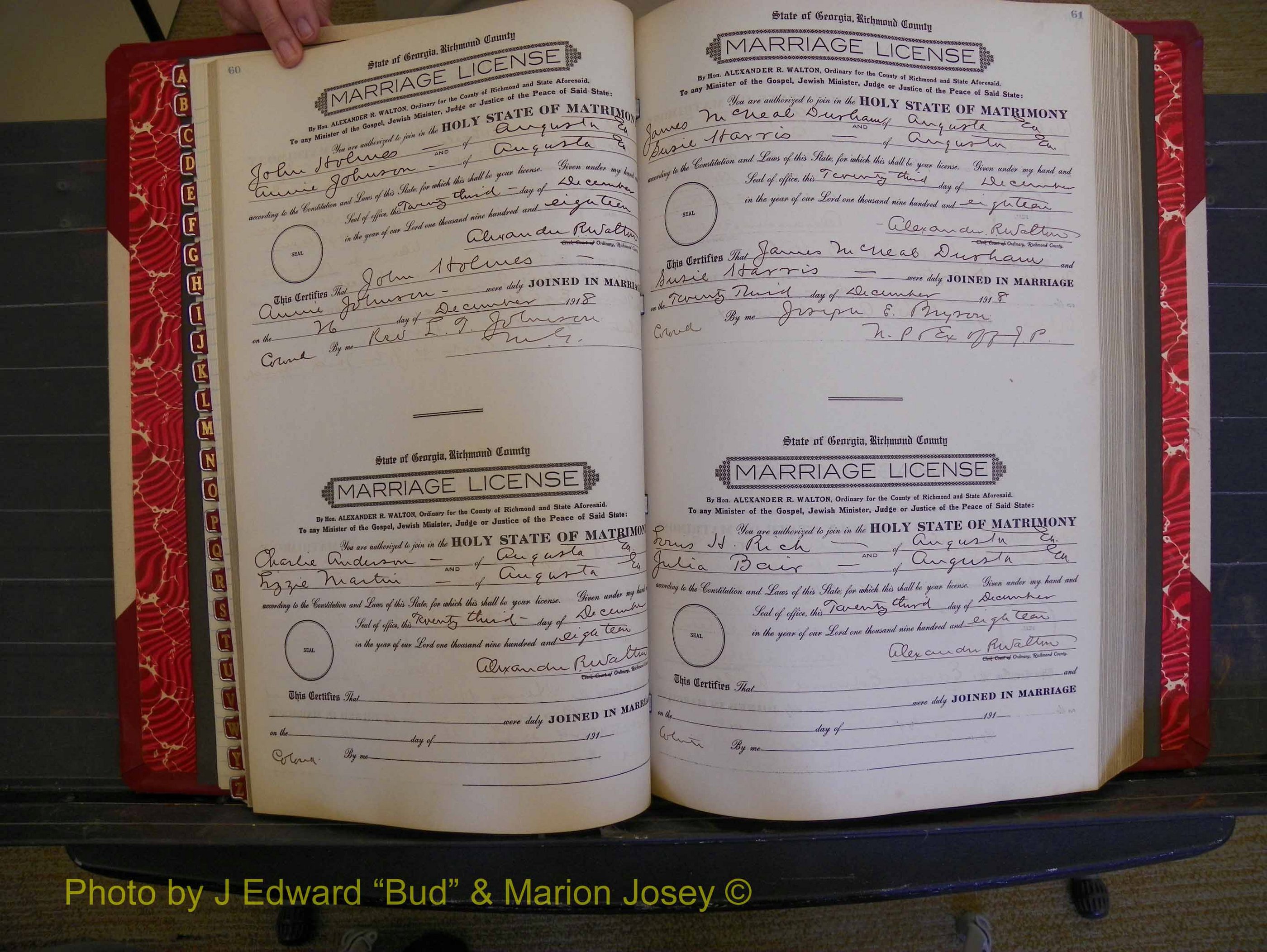 Richmond Marriages, Book MM, 1918-1919 P 060-061.JPG