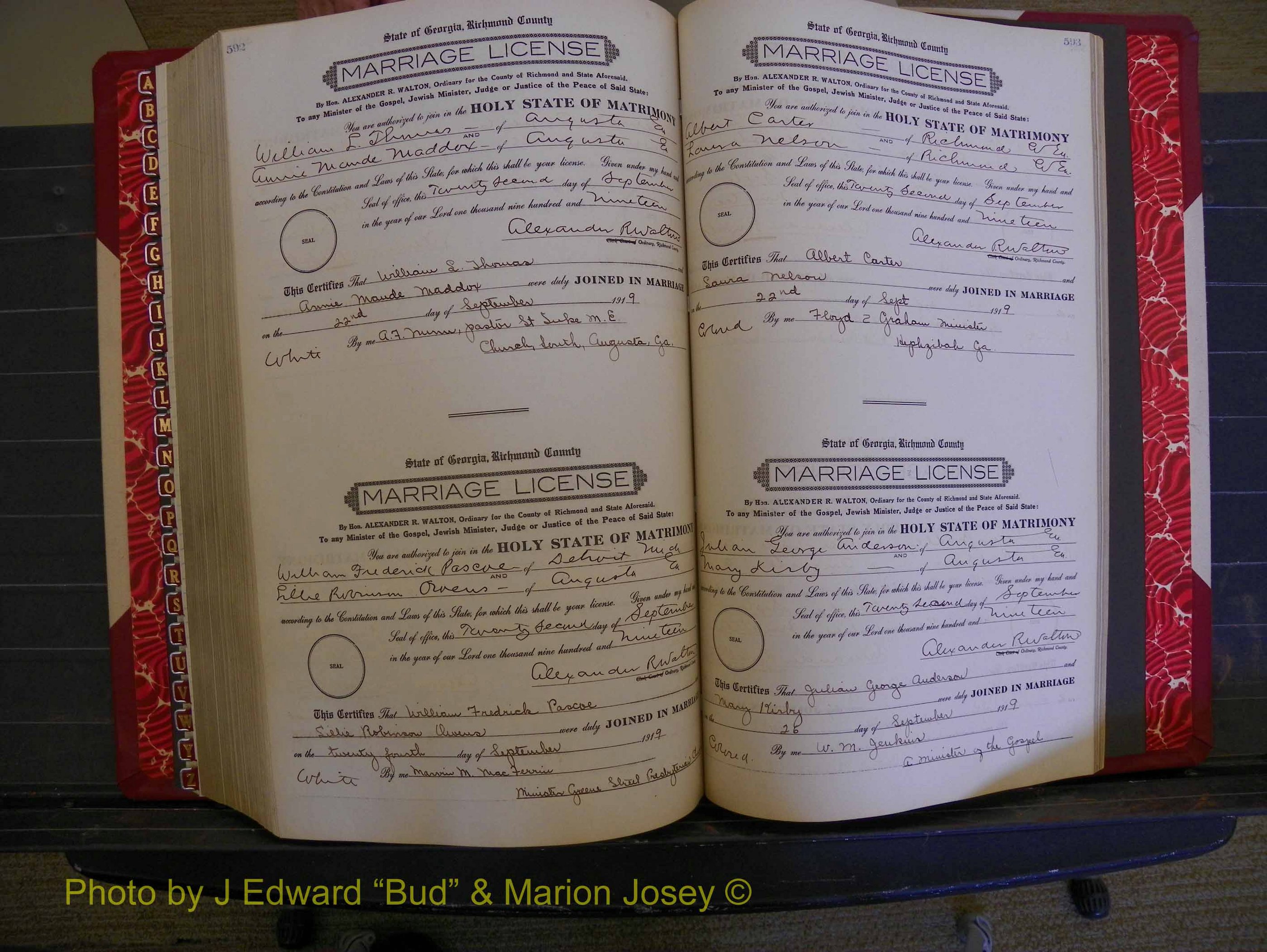 Richmond Marriages, Book MM, 1918-1919 P 592-593.JPG
