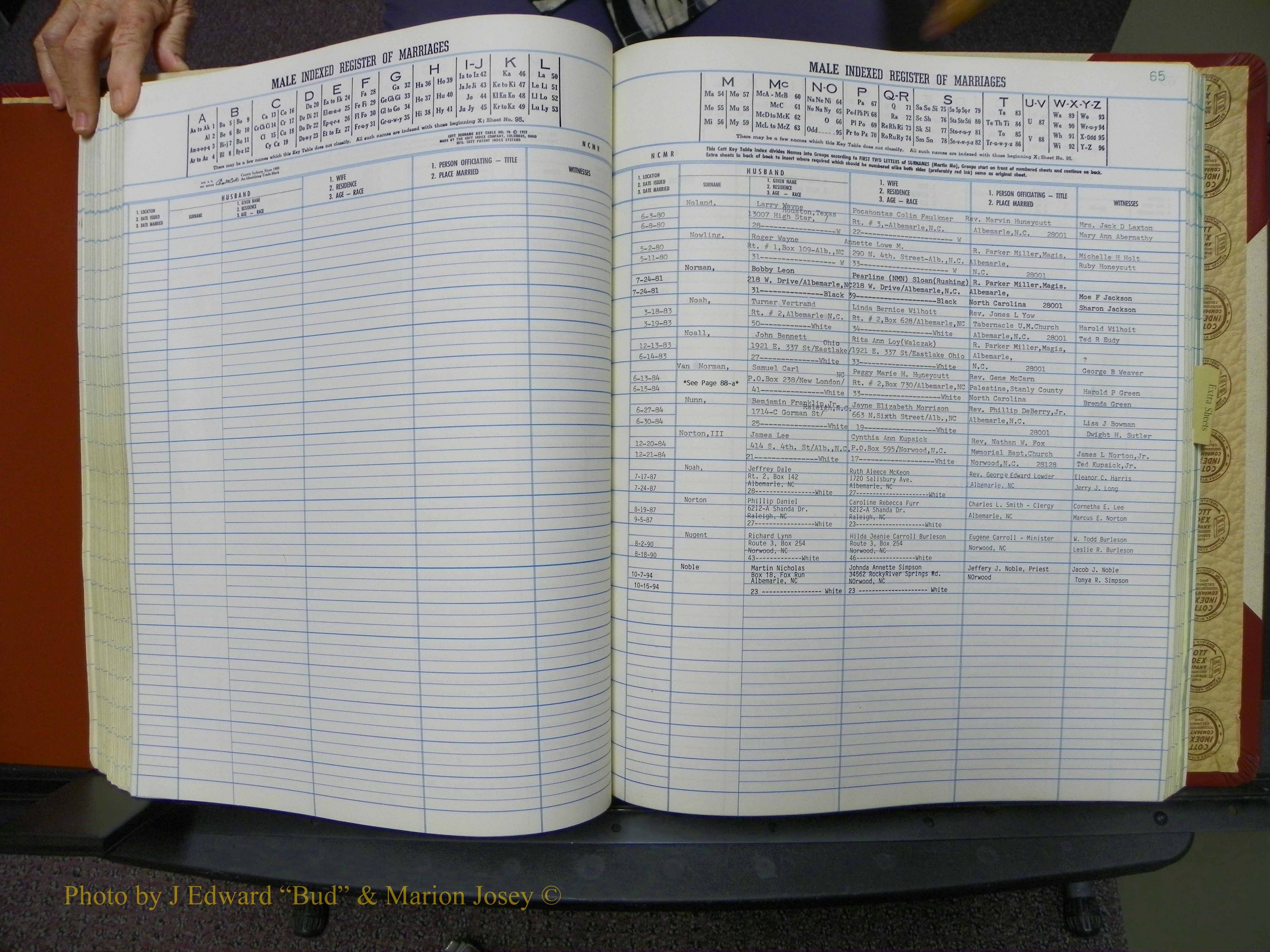 Stanley Co, NC Marriages, Male Index, A-Z, 1979-1994 (140).JPG
