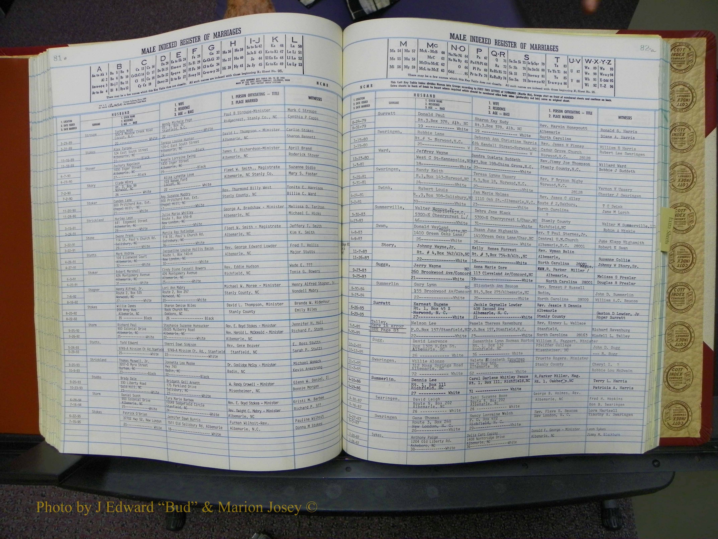 Stanley Co, NC Marriages, Male Index, A-Z, 1979-1994 (176).JPG