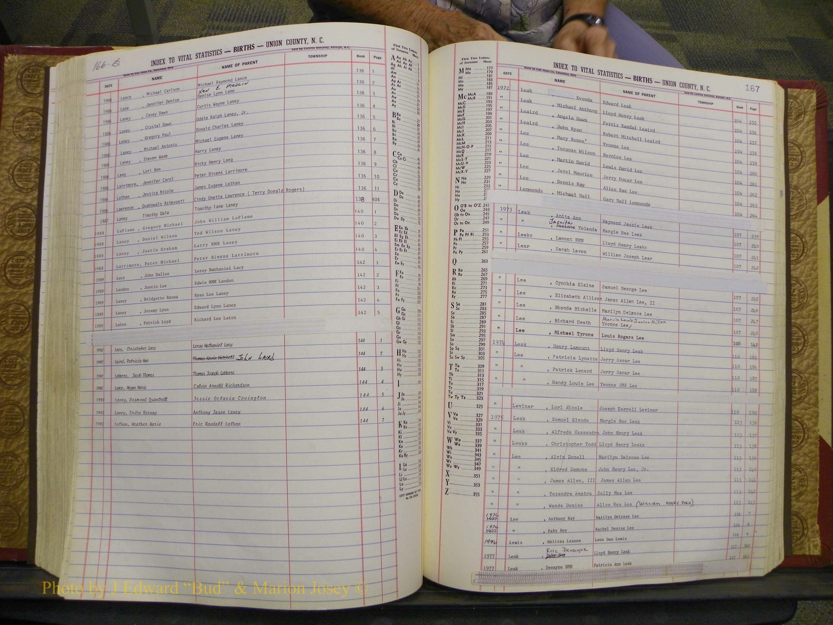 Union Co, NC Births, A-S, 1972-1990 (148).JPG